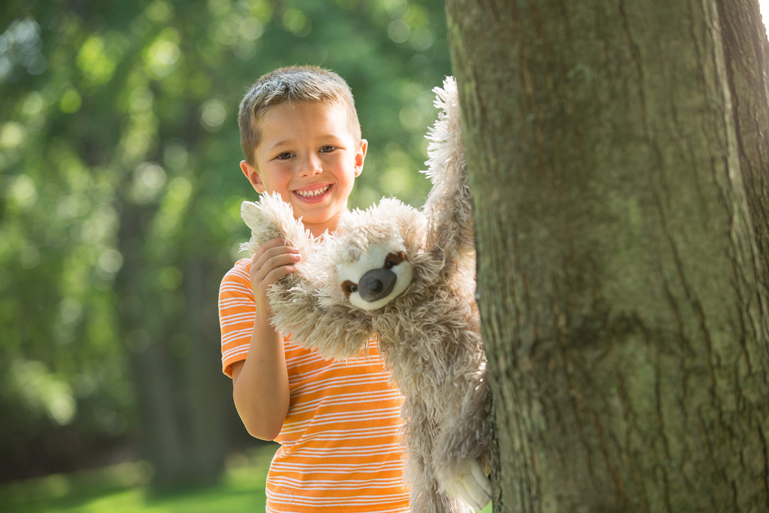 WILD REPUBLIC Cuddlekins Sloth Plush Soft Toy - Grey, 30 cm | Handcrafted | Recycled Fill 4