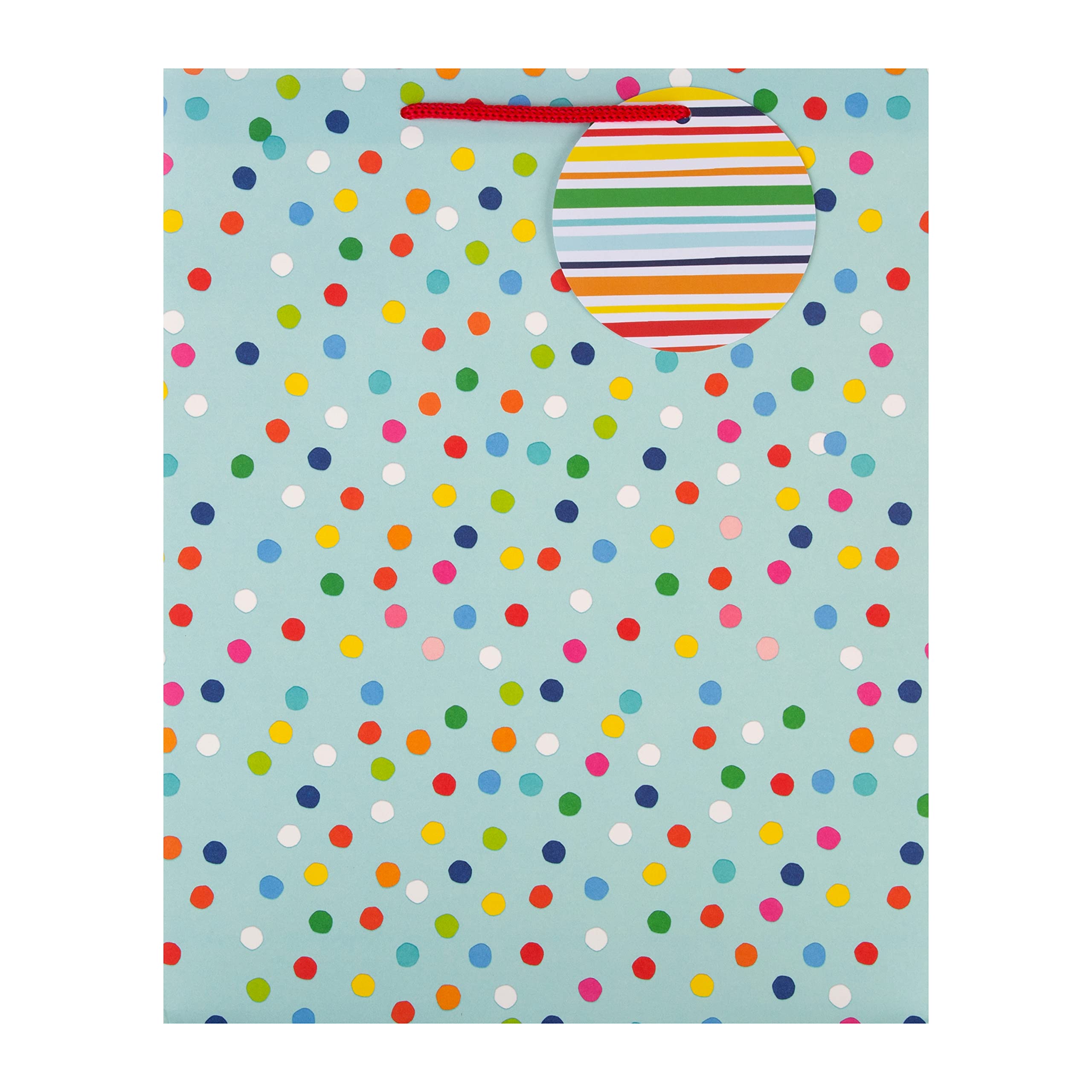 Hallmark Large Gift Bag - Spots and Stripes Design | H33cm x W26.5cm x D14.6cm | Includes Gift Tag 4