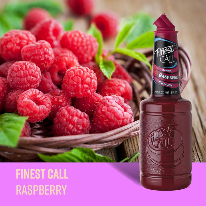 Finest Call Raspberry Puree - Premium Cocktail Mix for Drinks, Desserts & Sauces