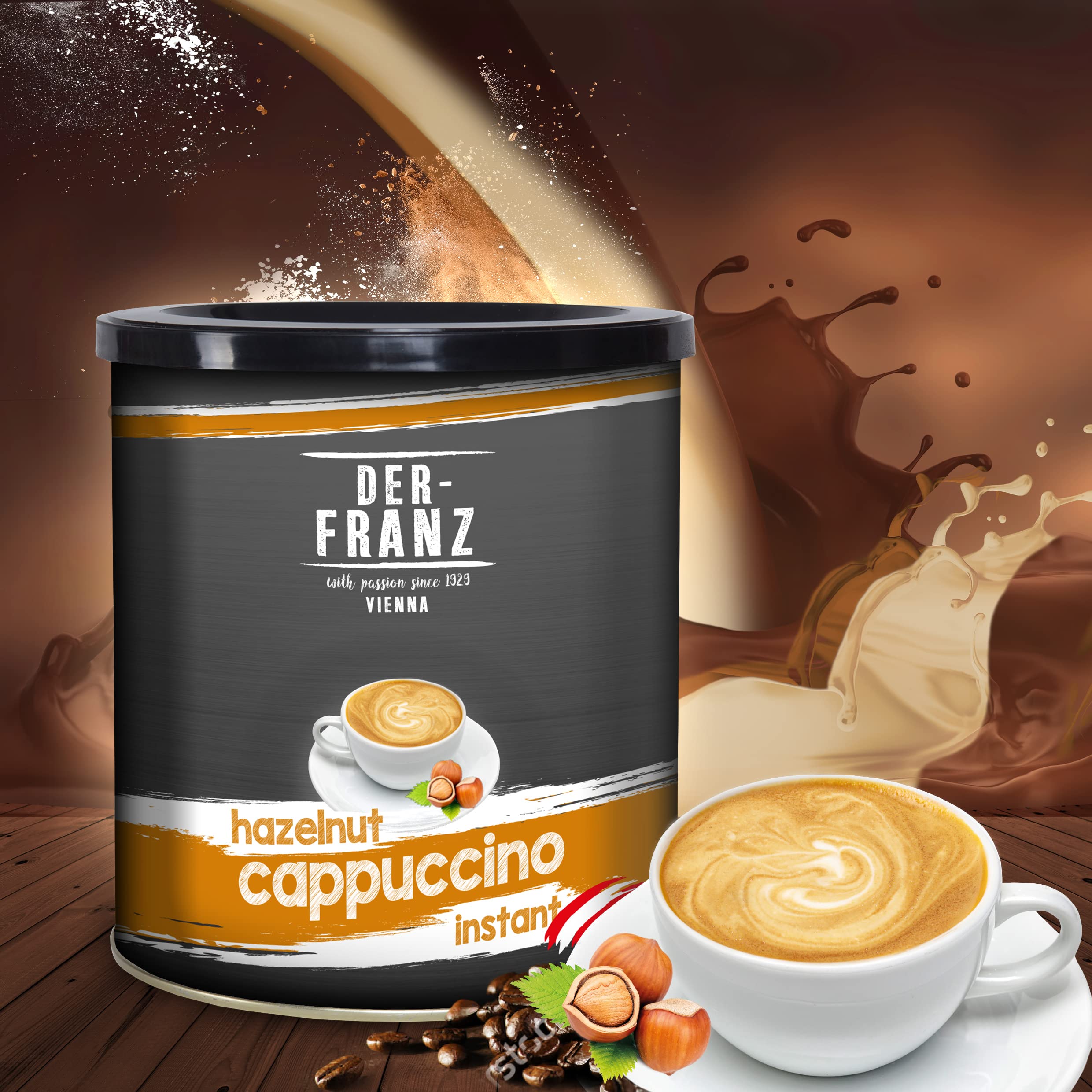 Der-Franz Instant Cappuccino mit Haselnussgeschmack, 500g 9