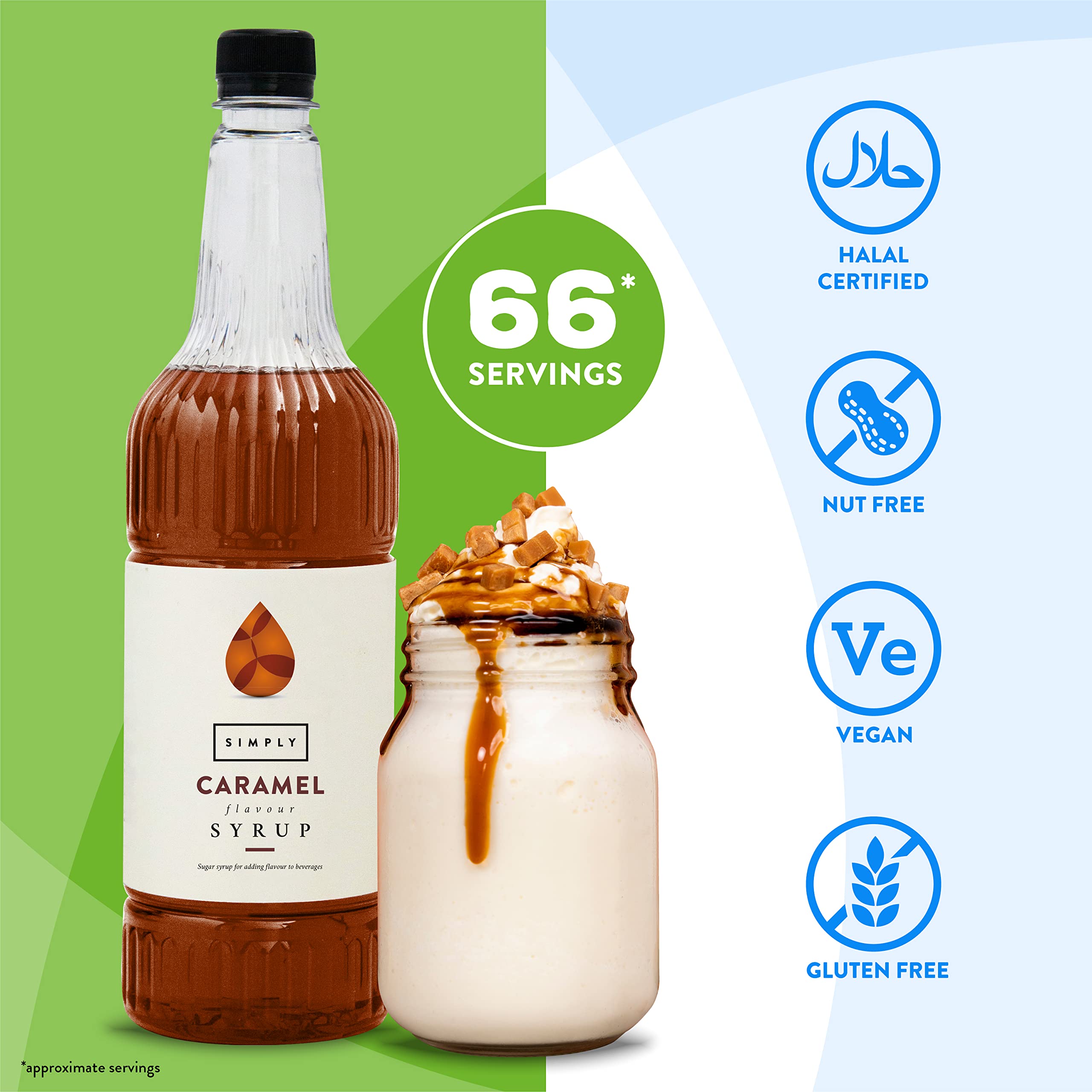 Simply Caramel Flavoured Syrup for Coffee & Cocktails | Vegan, Nut Free | 1 L 2