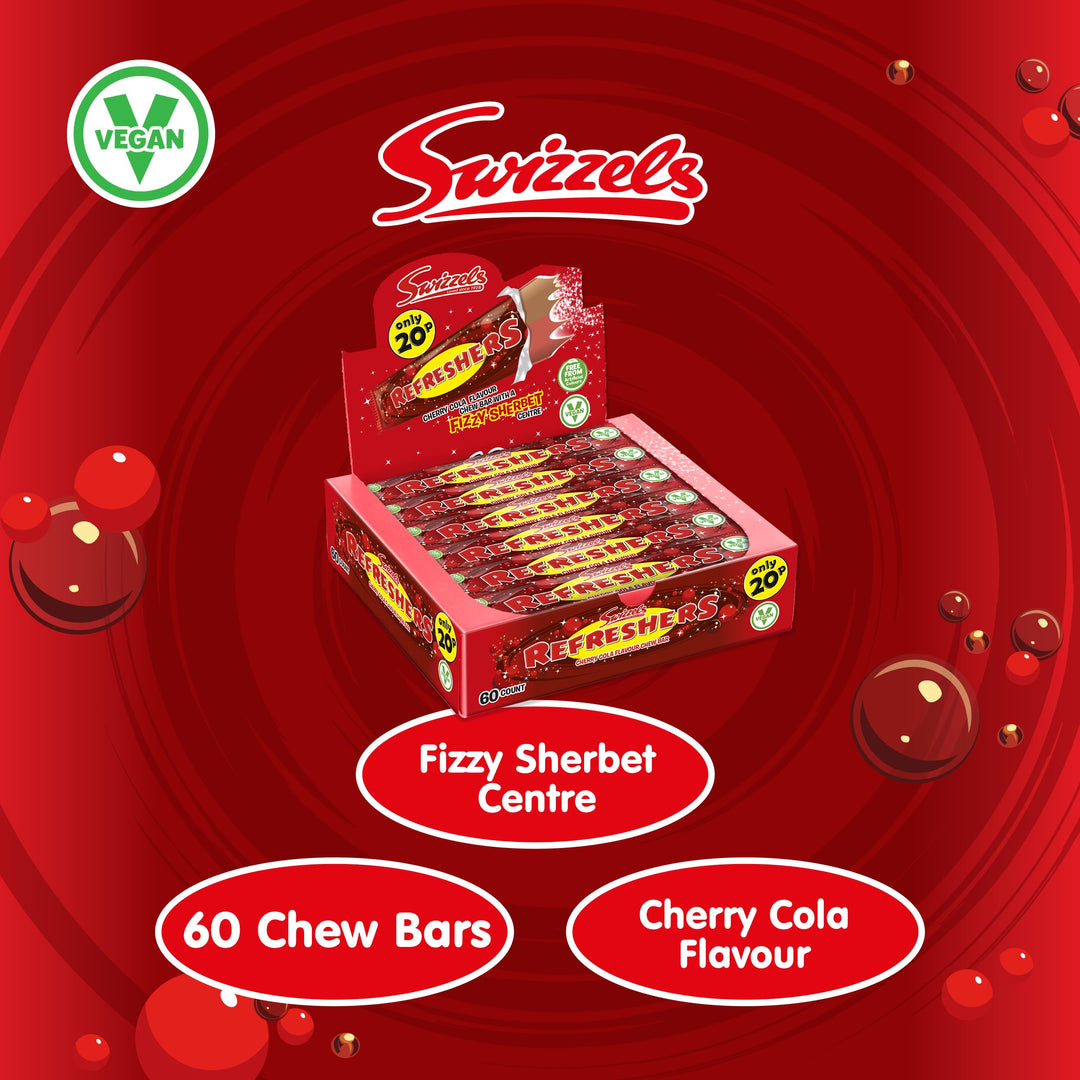 Swizzels Refreshers Cherry Cola Chew Bar (60 Count)