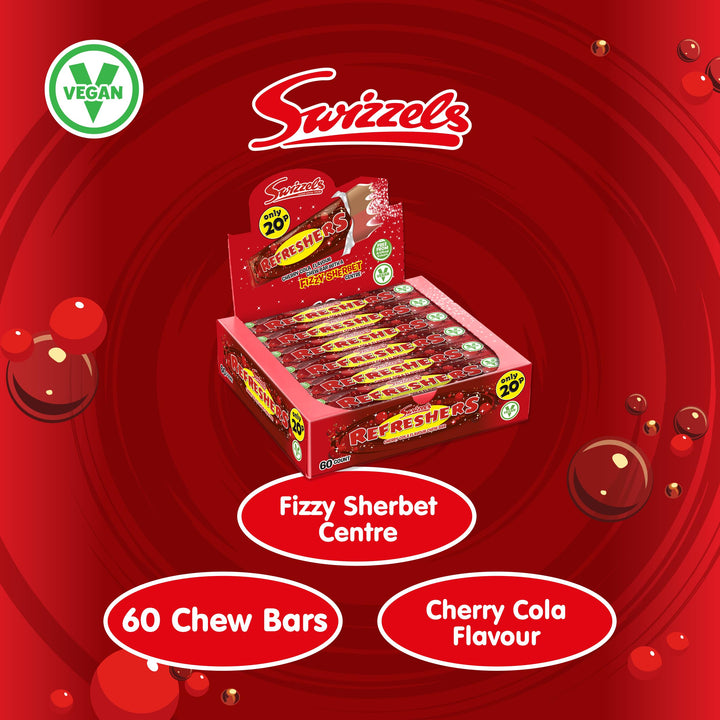 Swizzels Refreshers Cherry Cola Chew Bar (60 Count)