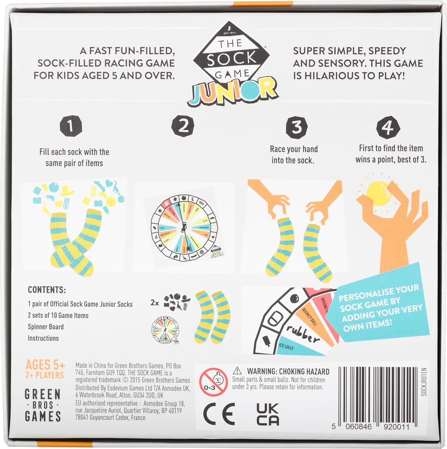 Green Brothers Games The Sock Game Junior Familienbrettspiel für Kinder ab 5 Jahren 5