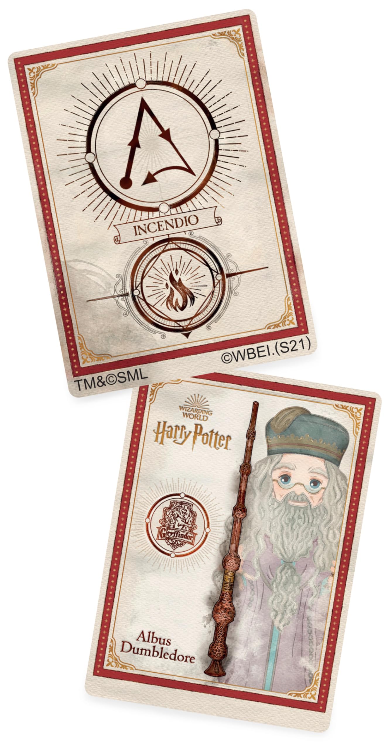 Wizarding World Albus Dumbledore 12-inch Replica Wand with Incendio Spell Card - Harry Potter Role Play Toy for Kids 6+ 8