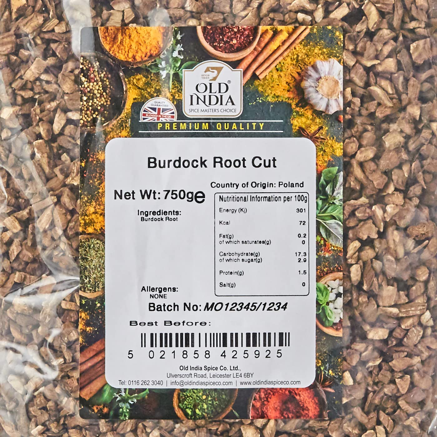 Old India Burdock Root Powder | 100% Natural, Additive & GMO Free | 750g Bag