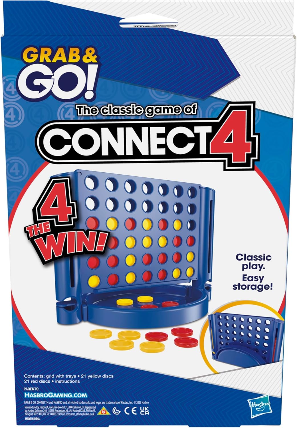 Hasbro Gaming Connect 4 Grab and Go-Spiel, tragbares Reisebrettspiel für 2 Spieler 5