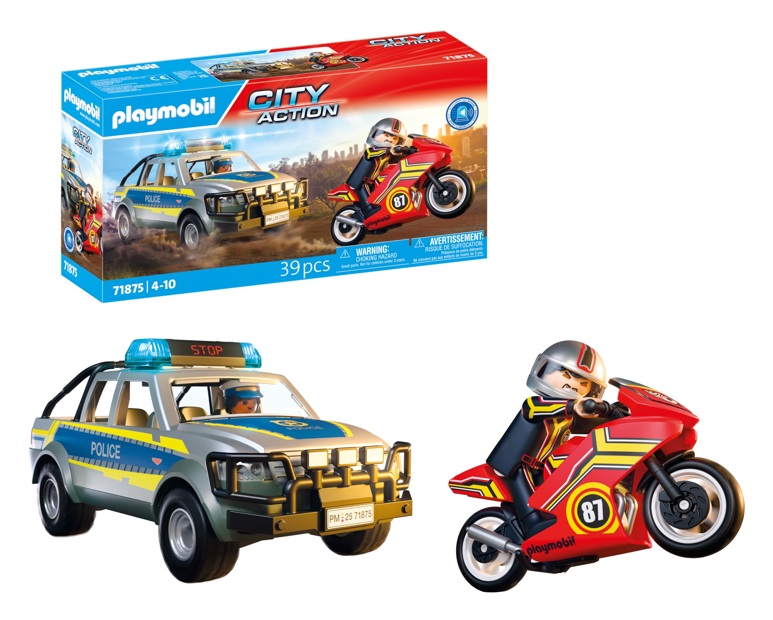 Playmobil Action Heroes Chase with Police Pick-Up | Ages 4+ | Multicolor Plastic 1