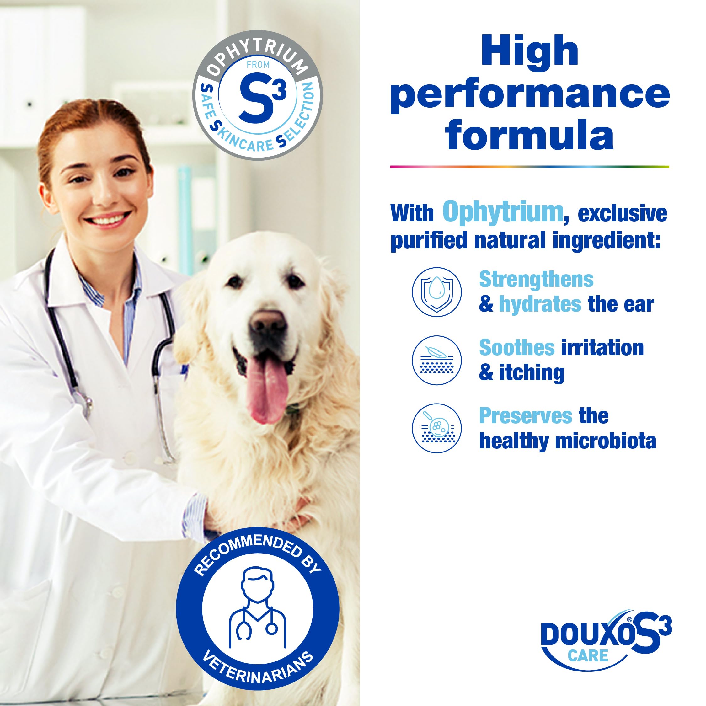 Douxo S3 CARE Ear Cleaner for Dogs & Cats - Gentle Cleansing Formula | 120 ml