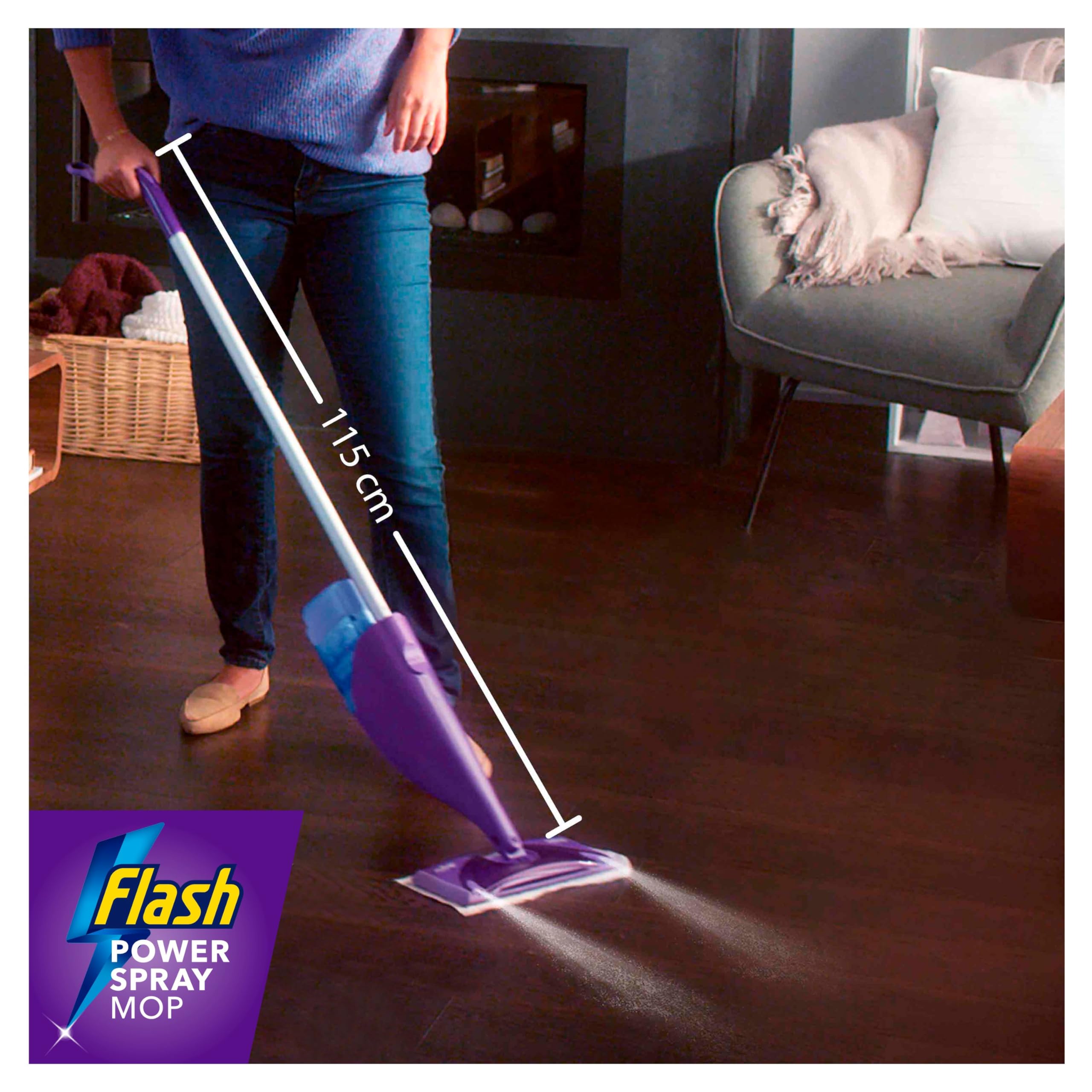 FLASH Power Spray Mop Floor Cleaner Starter Kit | Includes 1 Washable Pad & 2 Disposable Pads