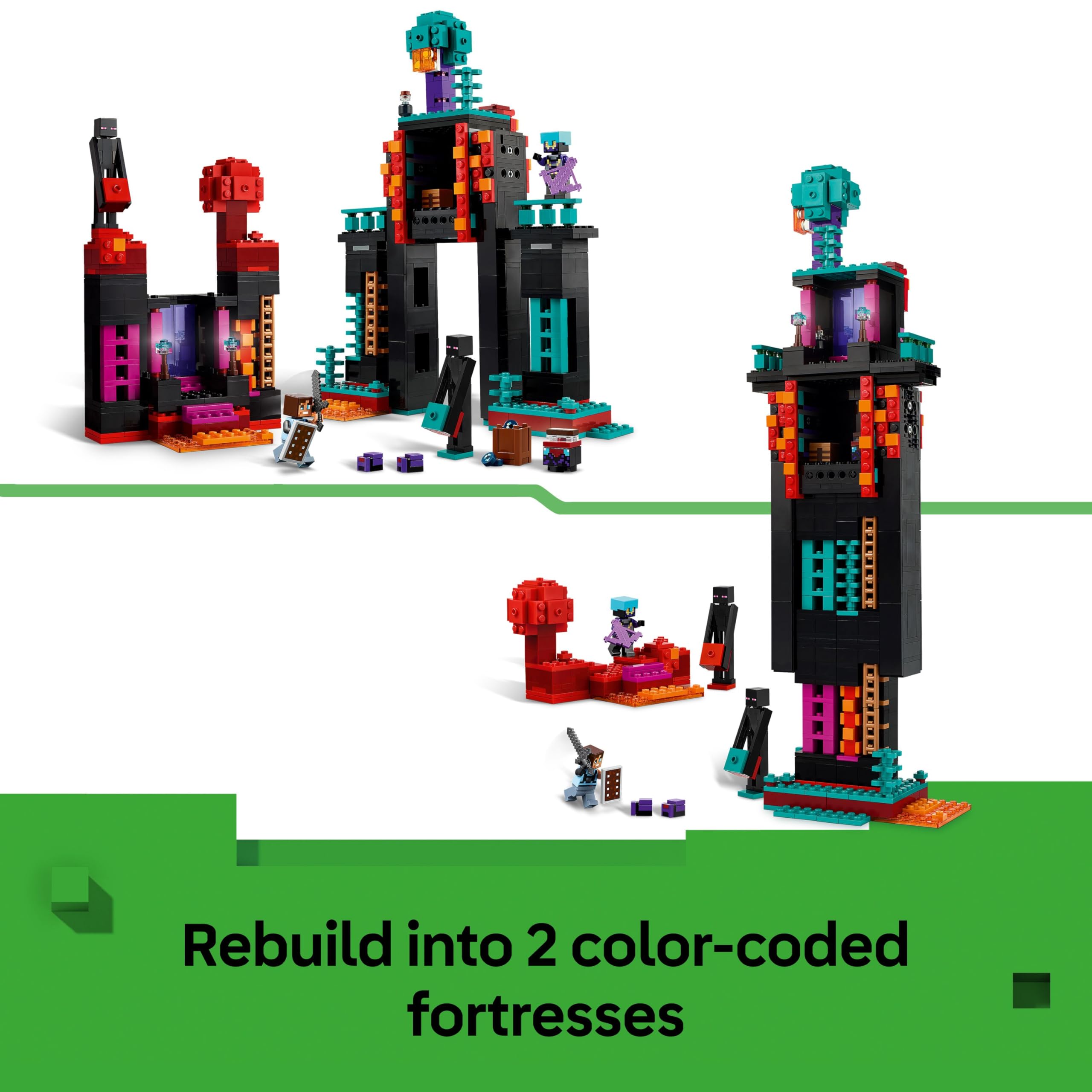 LEGO Minecraft 2in1 The Enderman Tower - Rebuildable Building Set with Enderman, Endermite & Nether Portal 7