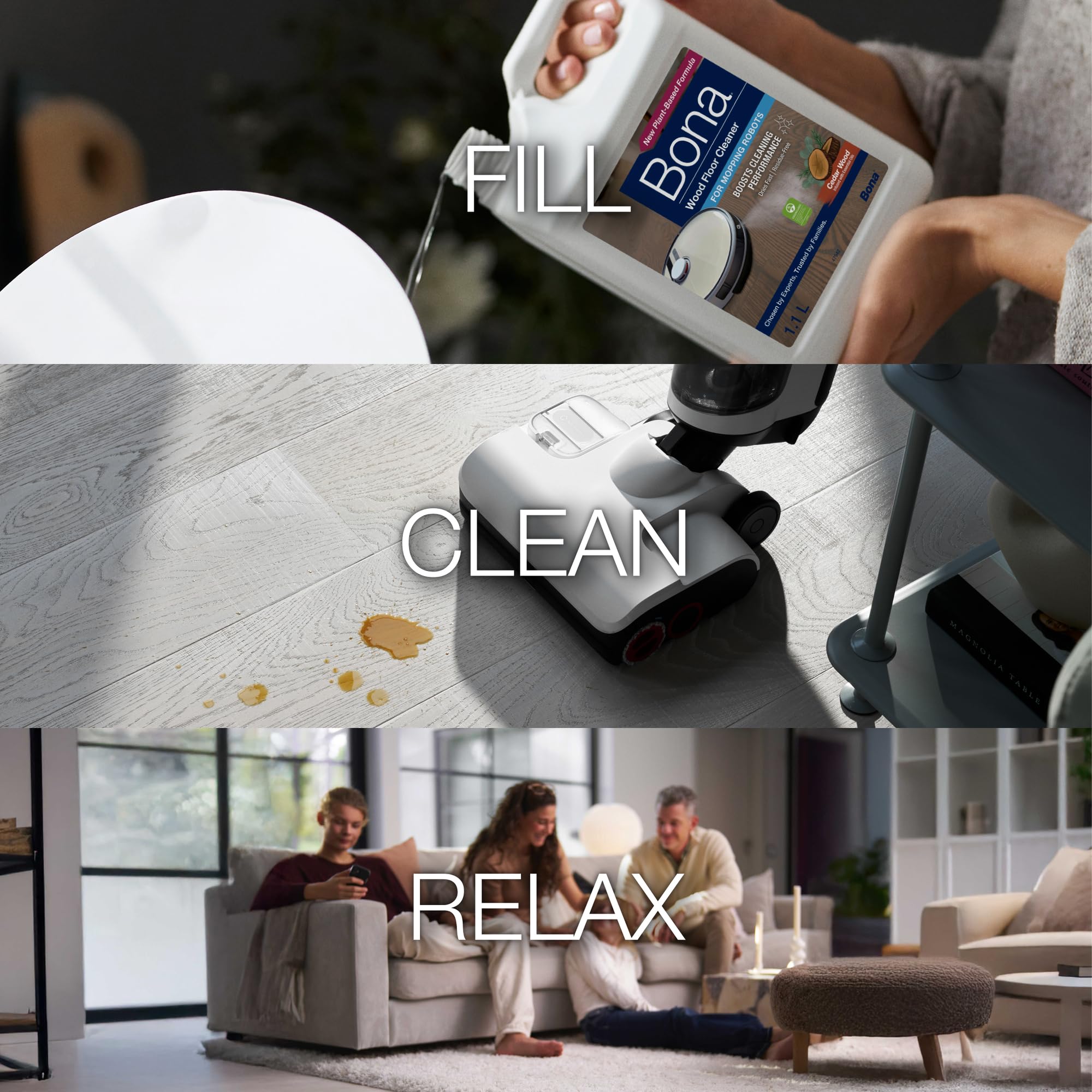 Bona Wood Floor Cleaner Concentrate for Mopping Robots | pH Balanced | Cedar Wood Scent | 1.1 L 4