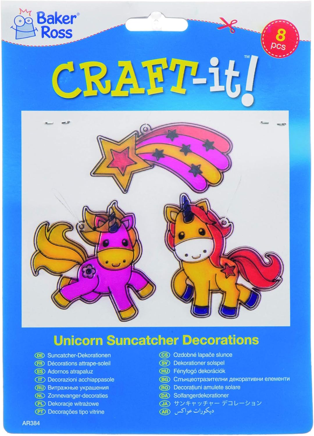 Baker Ross Unicorn Suncatcher Decorations - Arts & Crafts Kit for Kids 7