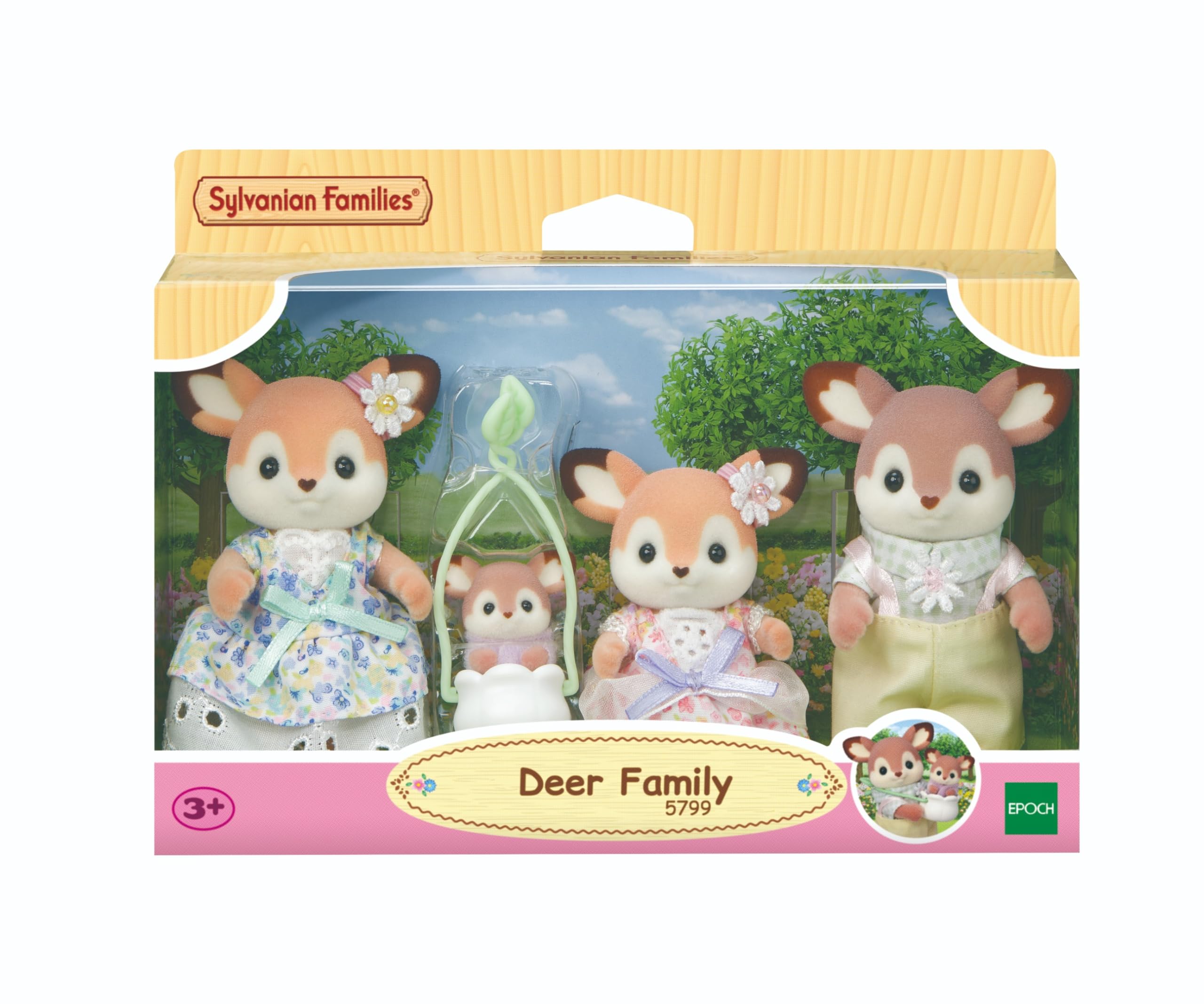 Sylvanian Families Deer Family 5799 Playset | Includes 4 Figures & Sling | Ages 3+