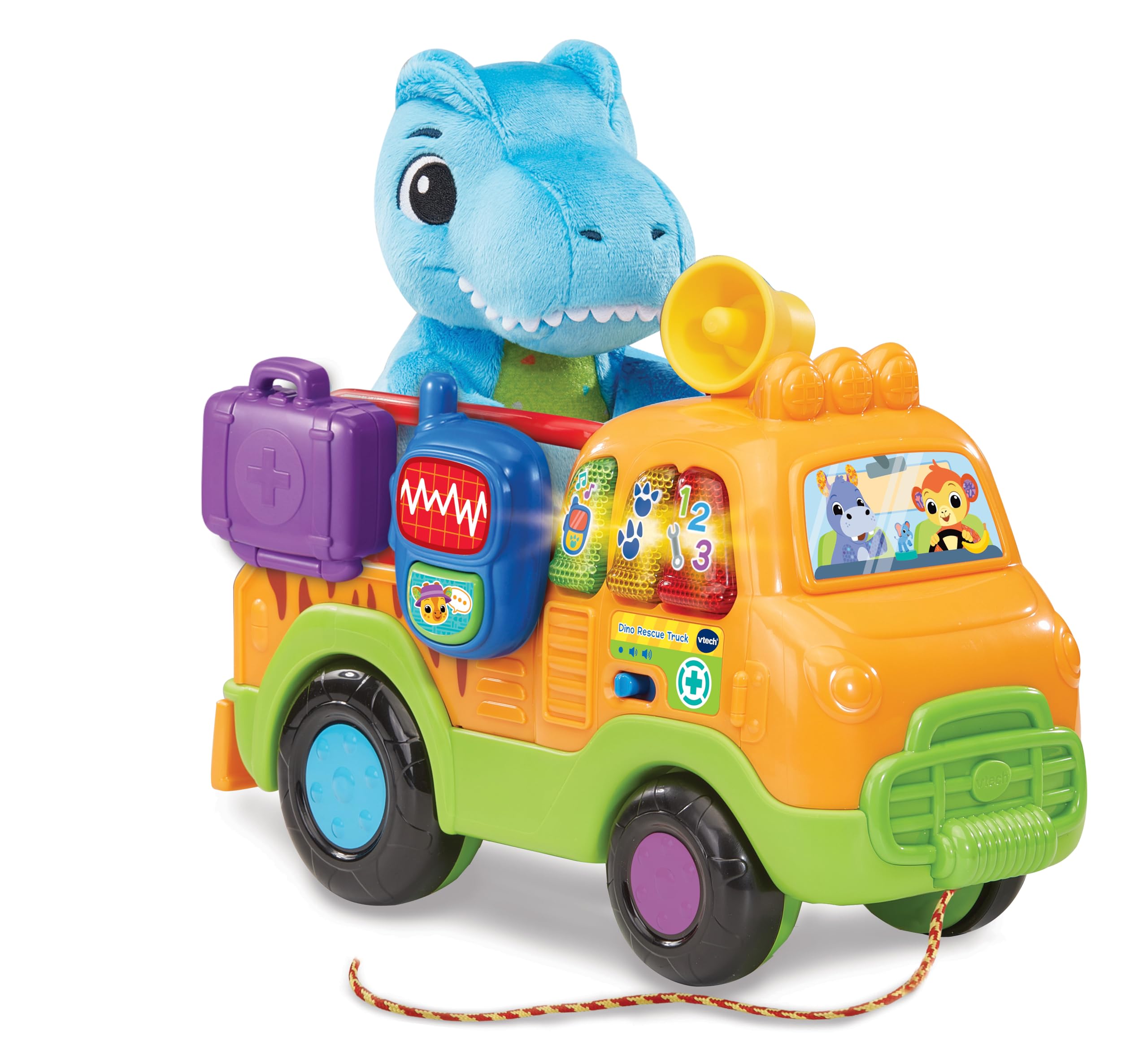 VTech Dino Rescue Truck - Pull-Along Role-Play Toy with Sound, Music & Lights 1