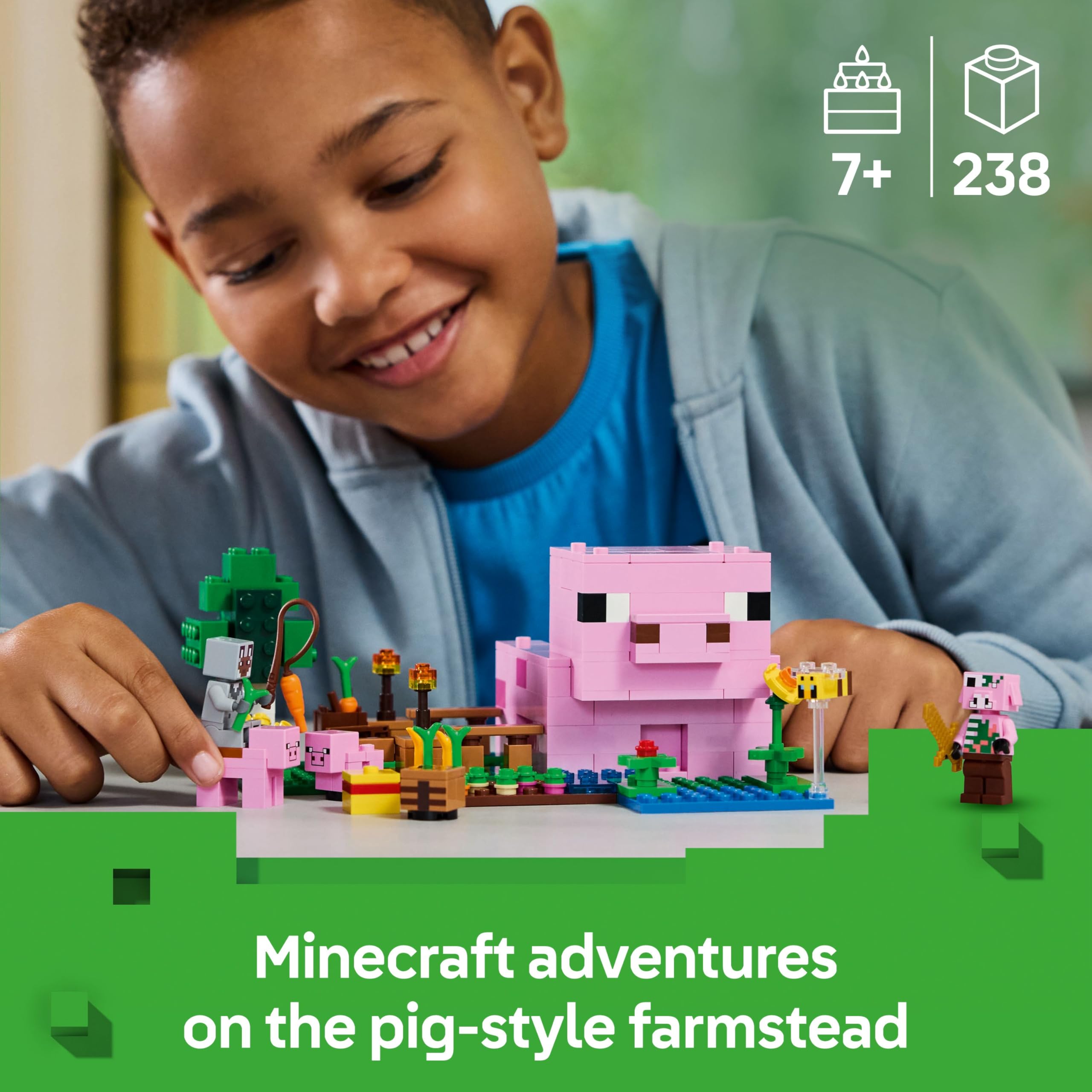LEGO Minecraft The Baby Pig House Building Set 21268 for Ages 7+ | Multicolor Plastic 2