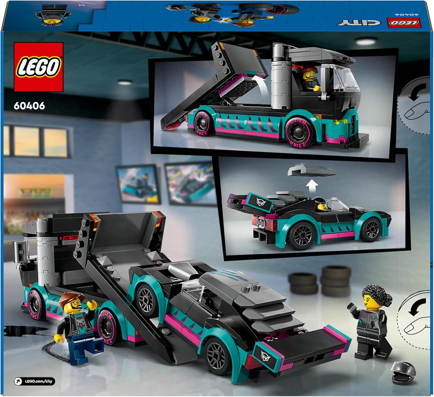 LEGO City Race Car and Car Carrier Truck Toy - Building Set for Ages 6+ 6