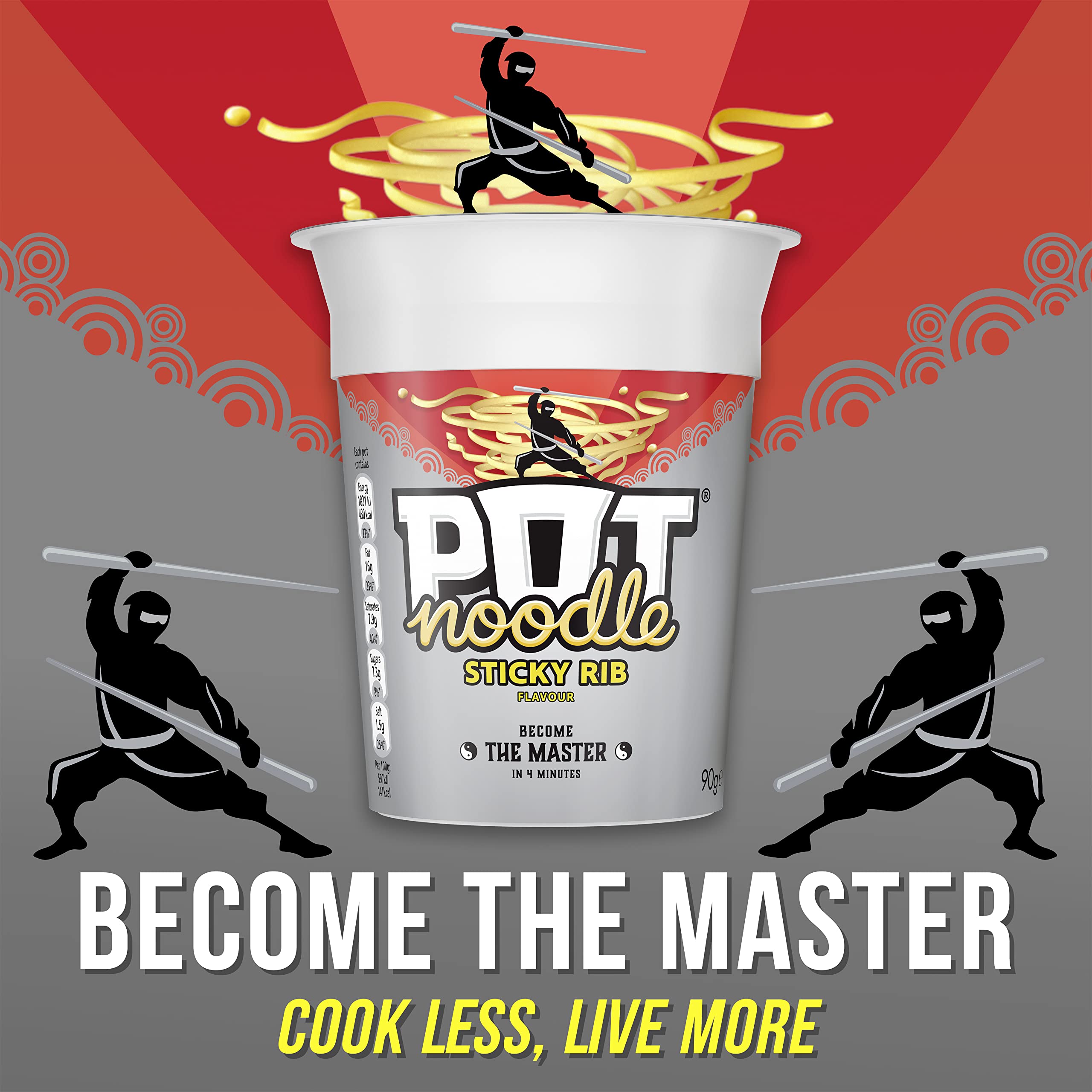Pot Noodle Sticky Rib Instant Noodles - Vegetarian | 90g Pot (Pack of 12) 3