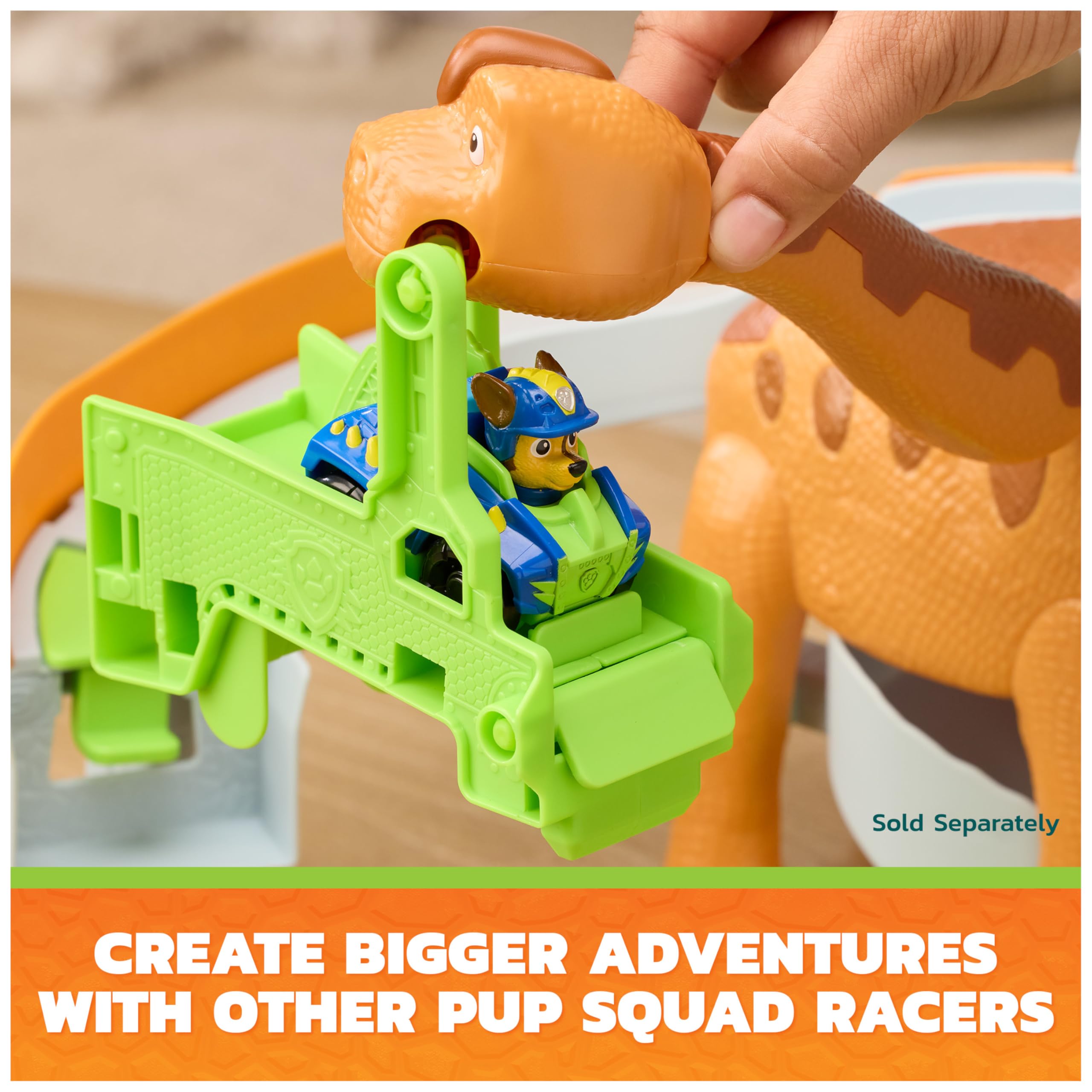 Paw Patrol Dino Movie Lift and Race Dino Playset with Marshall Pup Squad Racer | Ages 3+ | Multicolor 6