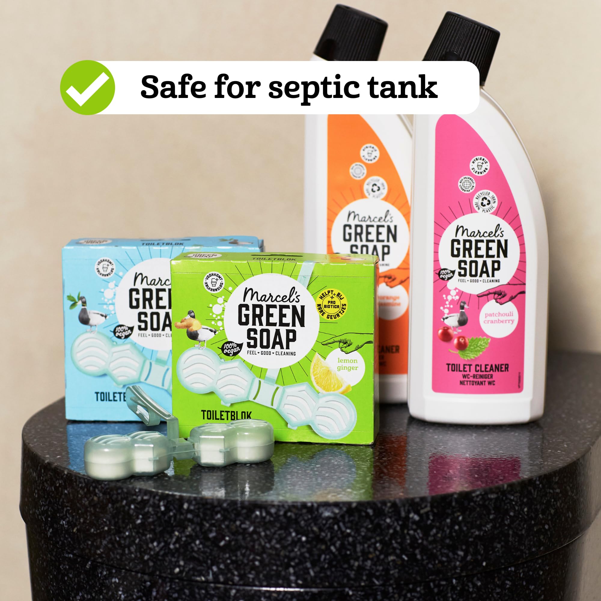 Marcel's Green Soap Toilet Block - Ginger & Lemon Scent | Vegan | Microplastic-Free Formula 4