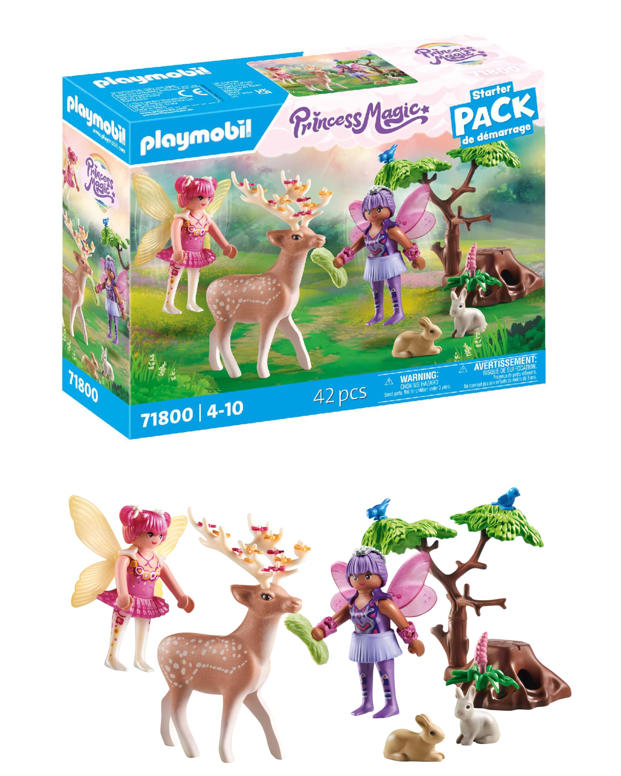 PLAYMOBIL Fairies with Cute Forest Animals Playset - Magical Fairy Tale Adventure for Kids 4+