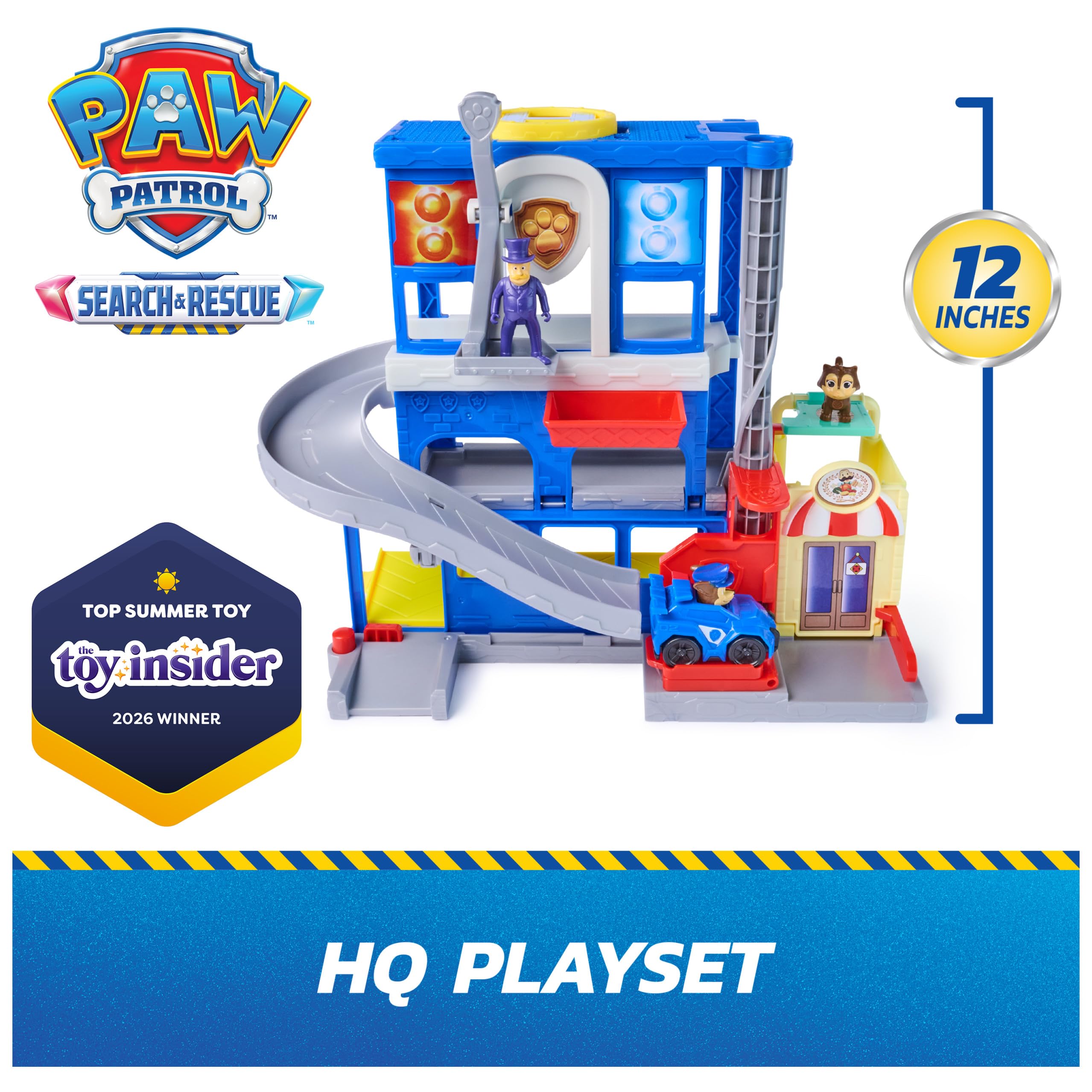 Paw Patrol Pup Squad Search & Rescue HQ Playset with Chase Pup Squad Racer | 30.4 cm Tall 2