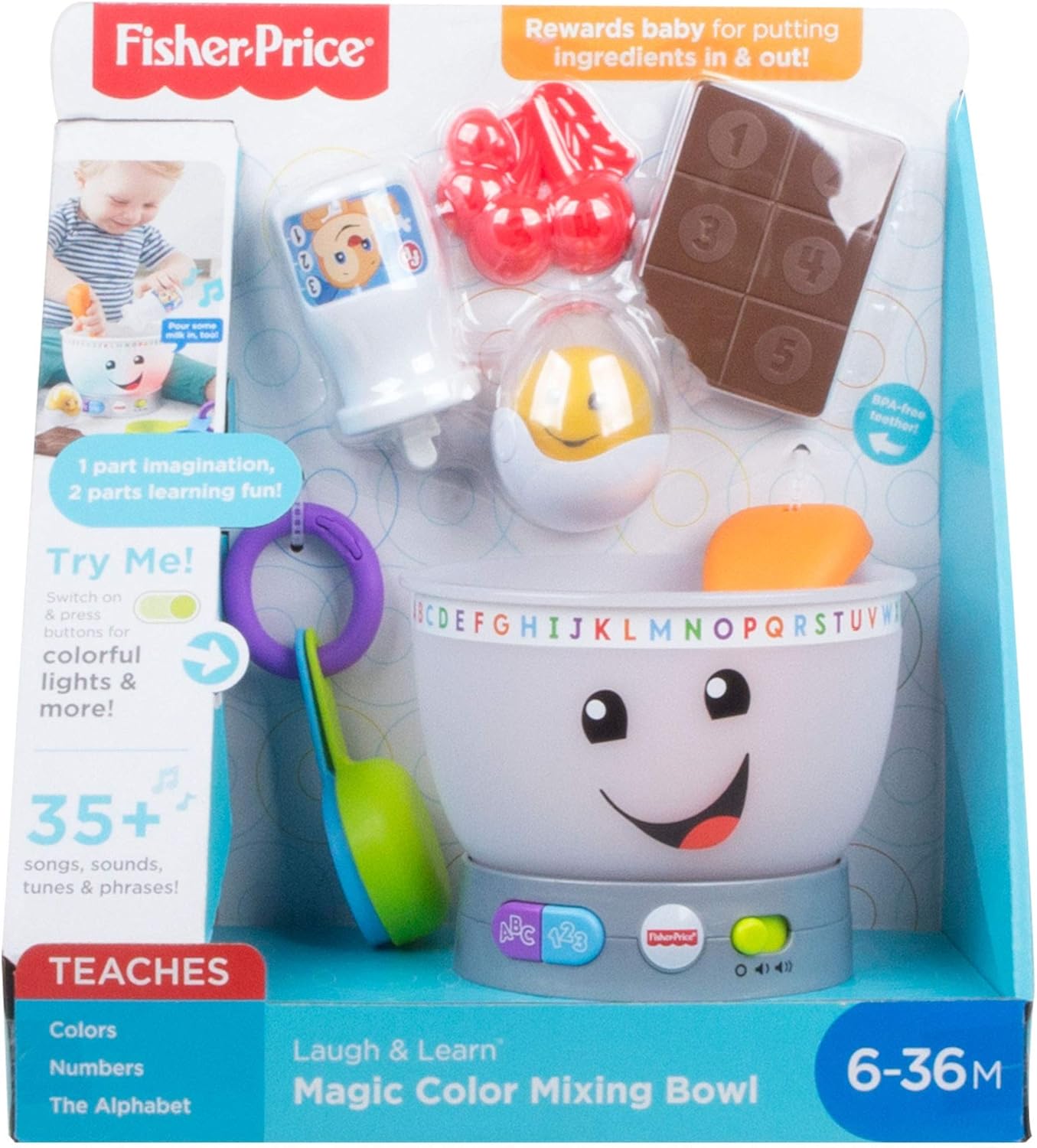 Fisher-Price Laugh & Learn Magic Colour Mixing Bowl - Light-Up Educational Pretend Play Toy for Toddlers 6M+ 5