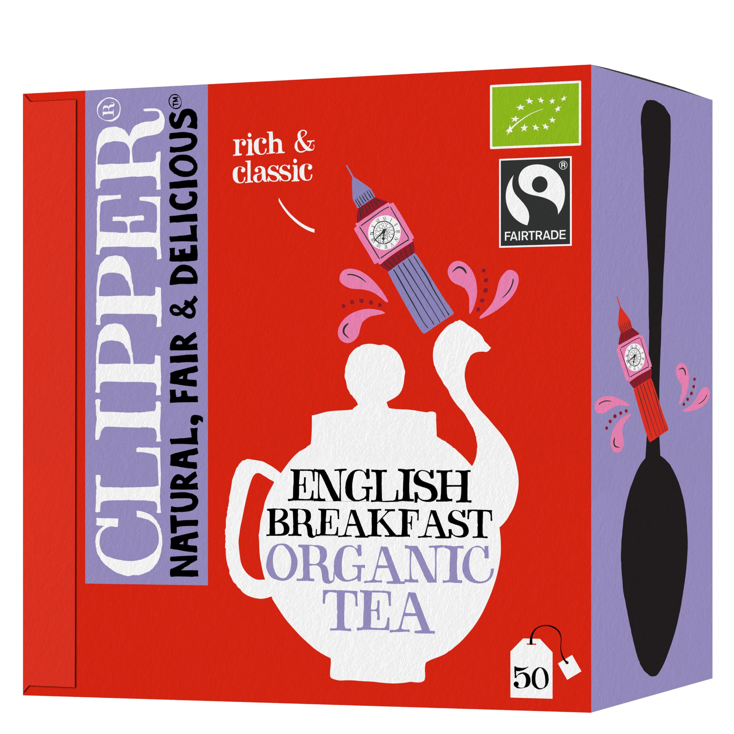 Clipper Organic English Breakfast Tea - Full-Bodied Assam & Ceylon Blend | 50 Count Teabags 1