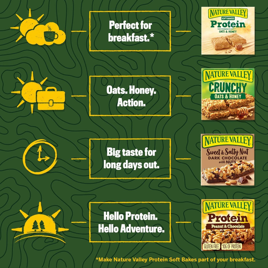 Nature Valley Crunchy Oats and Dark Chocolate Cereal Bars 18 Pack (42g Each)