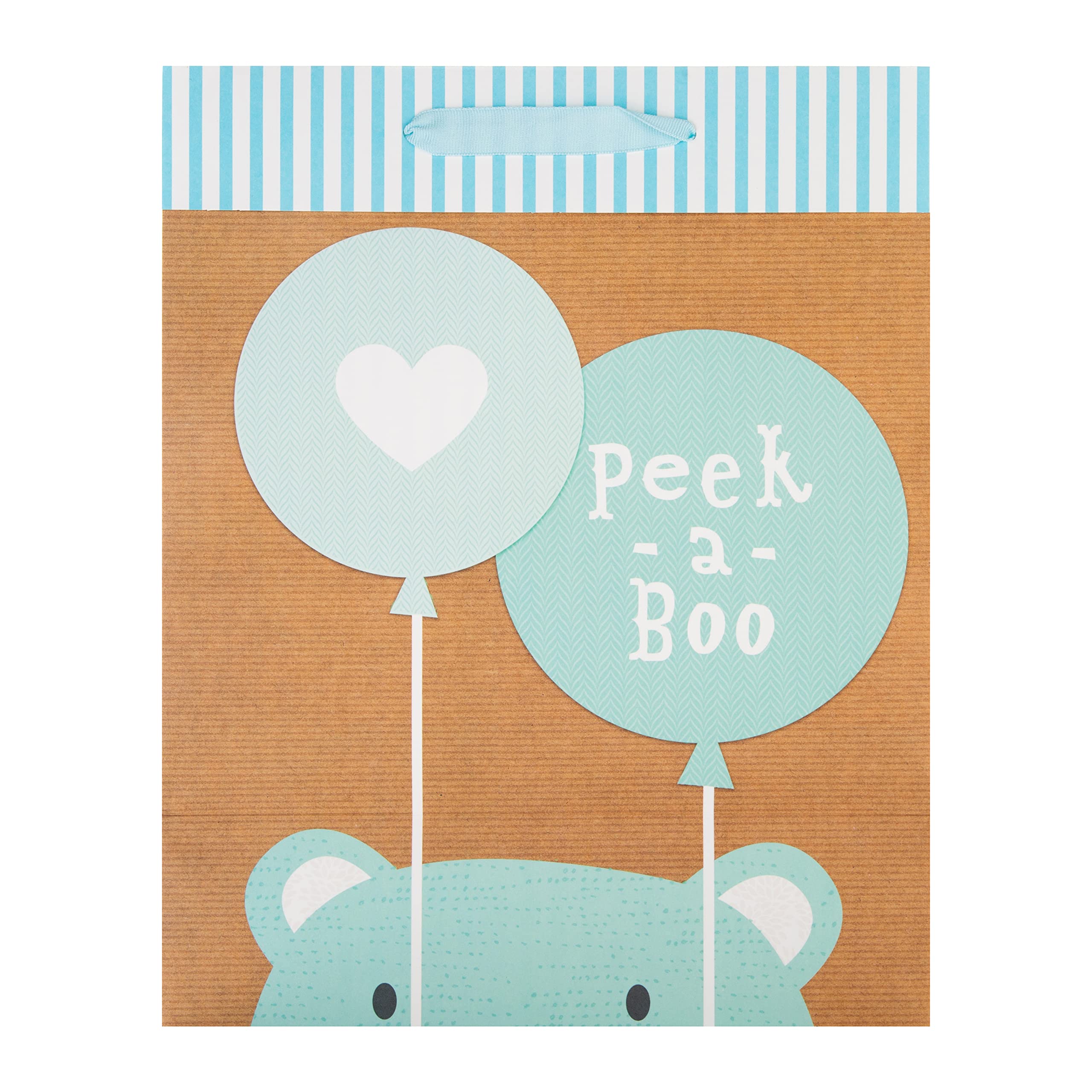 Hallmark Large Multi-Occasion Gift Bag - Blue 'Peek-a-Boo' Bear Design | H33cm x W26.5cm 8