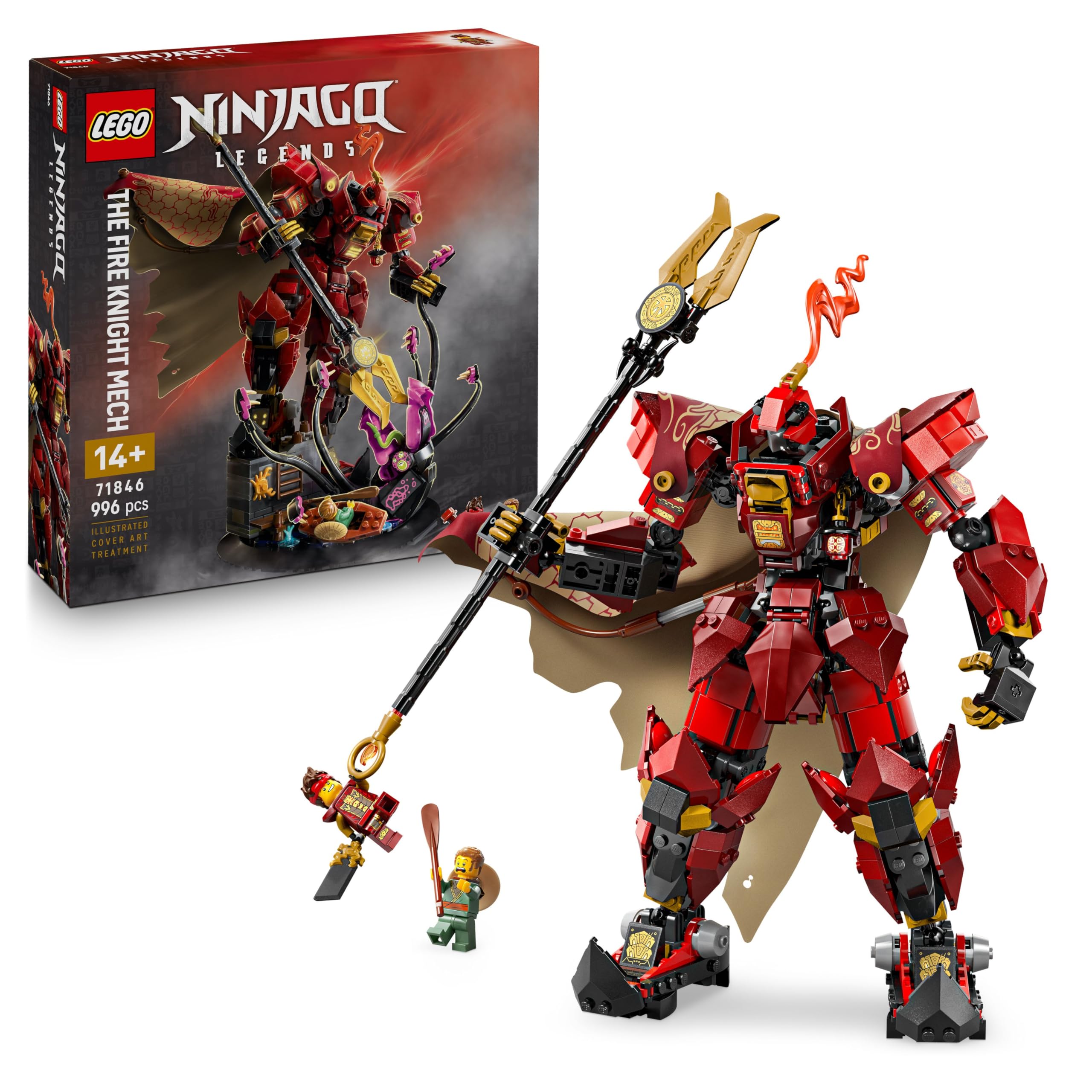 LEGO NINJAGO The Fire Knight Mech 71846 Building Set for Ages 14+ | Includes 2 Minifigures 1