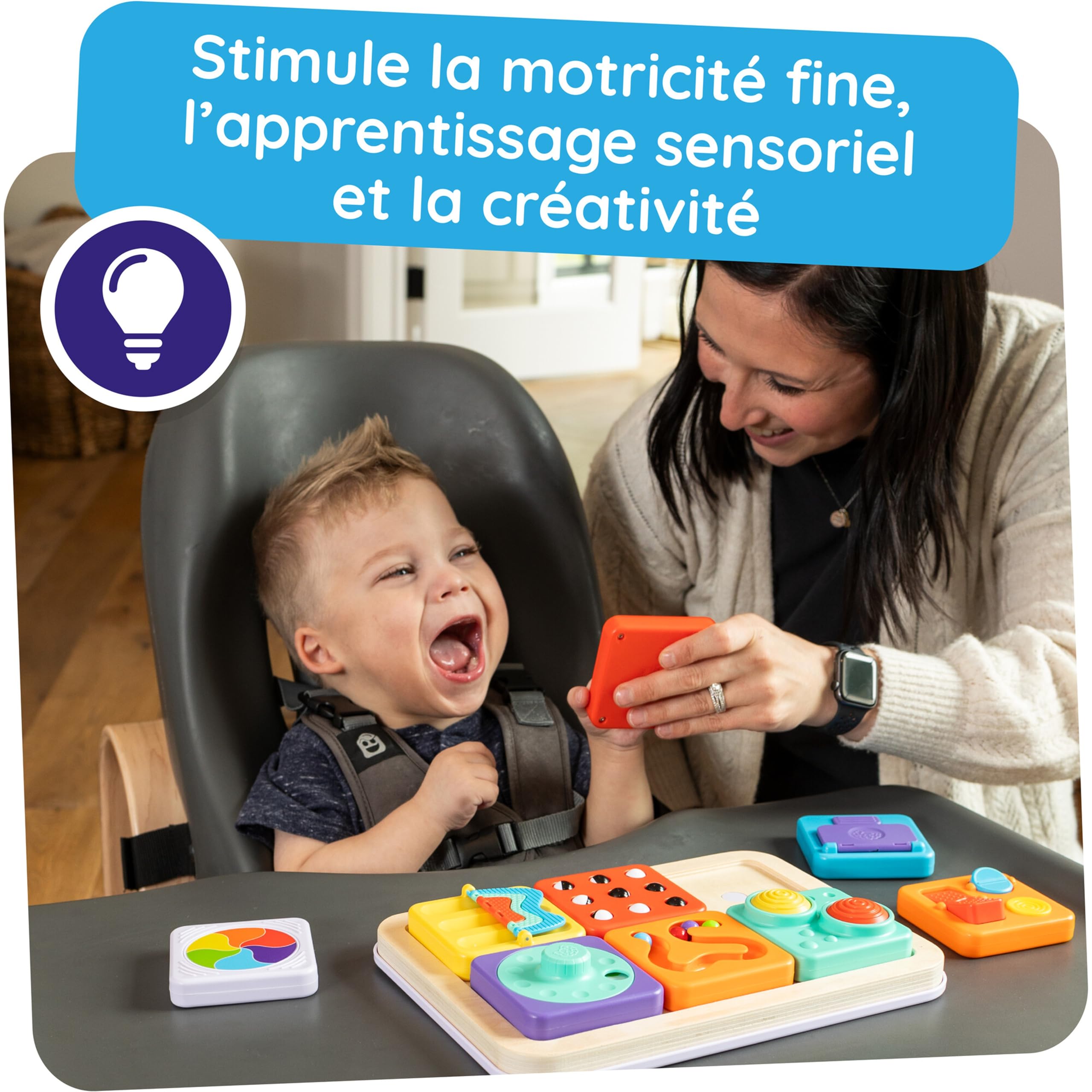 Fat Brain Toys PlayTab Essential Set Magnetic Sensory Activity Board for Ages 12 Months+ 5
