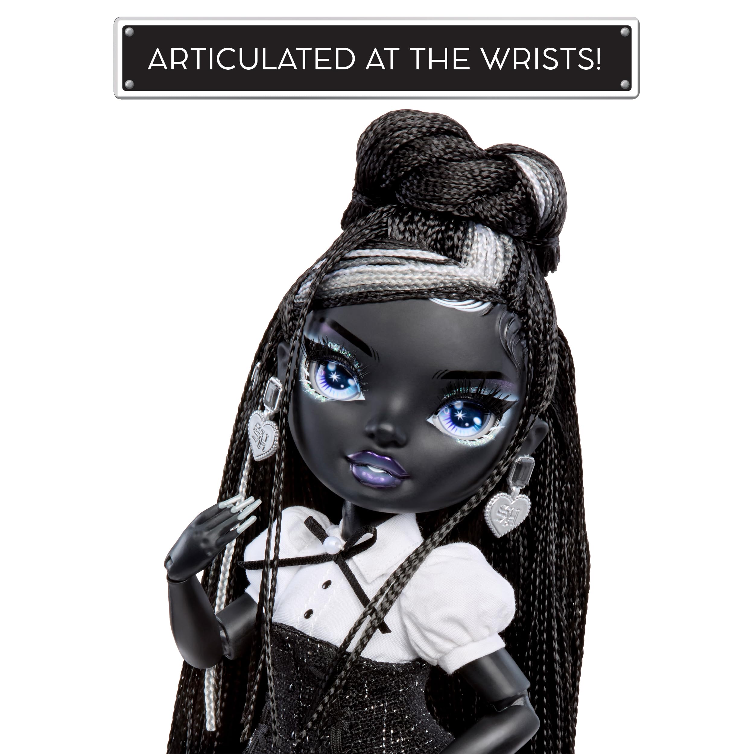 Rainbow High Shanelle Onyx Shadow High Fashion Doll - 28 cm, Black Hair, Articulated with Luxe Couture Outfit 10