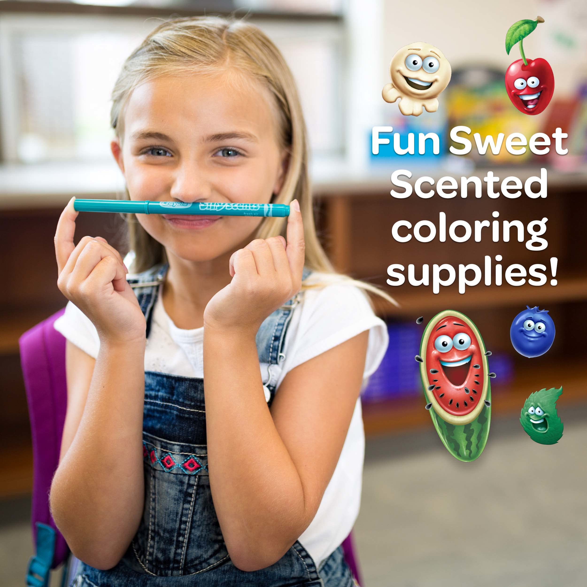 CRAYOLA Silly Scents Colouring Tub - Over 50 Scented Items | Includes Crayons, Markers, Pencils & Book | Ages 4+ 6
