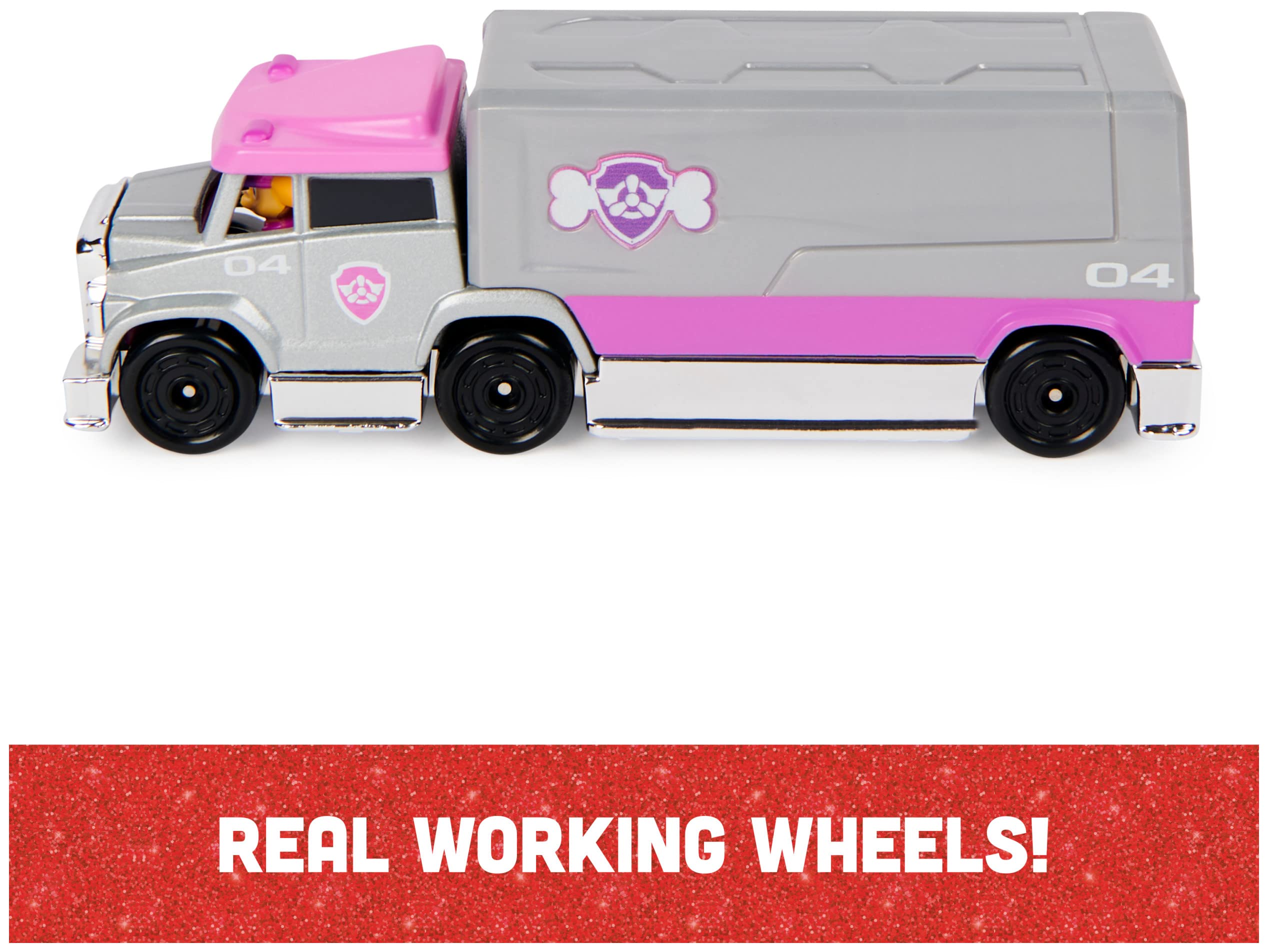 Paw Patrol Big Truck Pups True Metal Vehicles Set with Chase, Marshall, and Skye 8