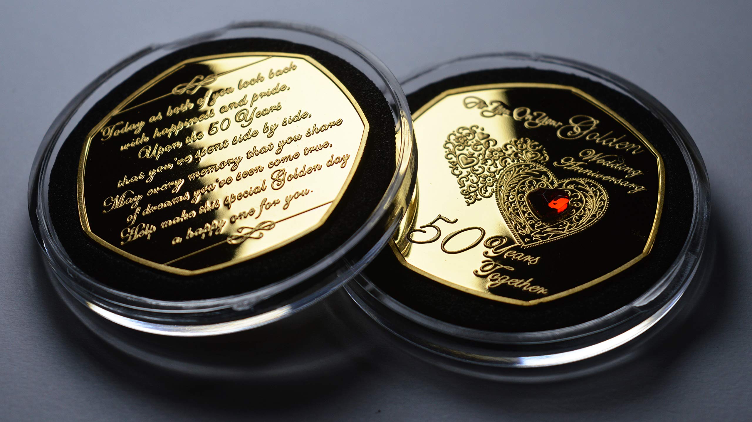 The Commemorative Coin Company 50th Golden Wedding Anniversary 24ct Gold Coin Set 8
