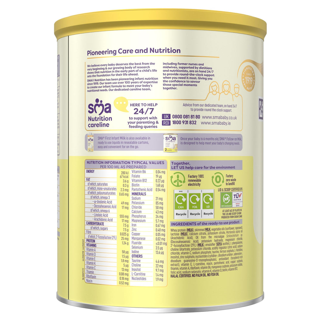 SMA First Infant Baby Milk Powder Formula - From Birth, 800g