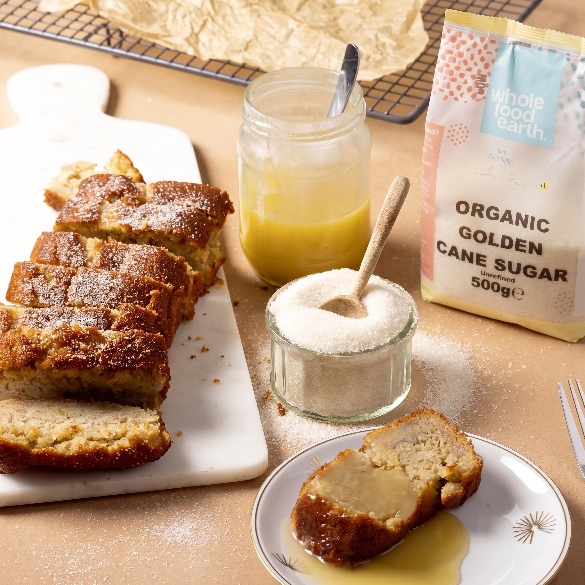 Wholefood Earth Organic Golden Cane Sugar - 500g | Unrefined | Vegan 4
