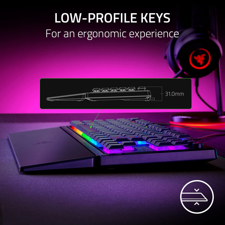 Razer Ornata V3 Tenkeyless Gaming Keyboard - Mecha-Membrane Switches, RGB Backlighting, Magnetic Wrist Rest, UK Layout