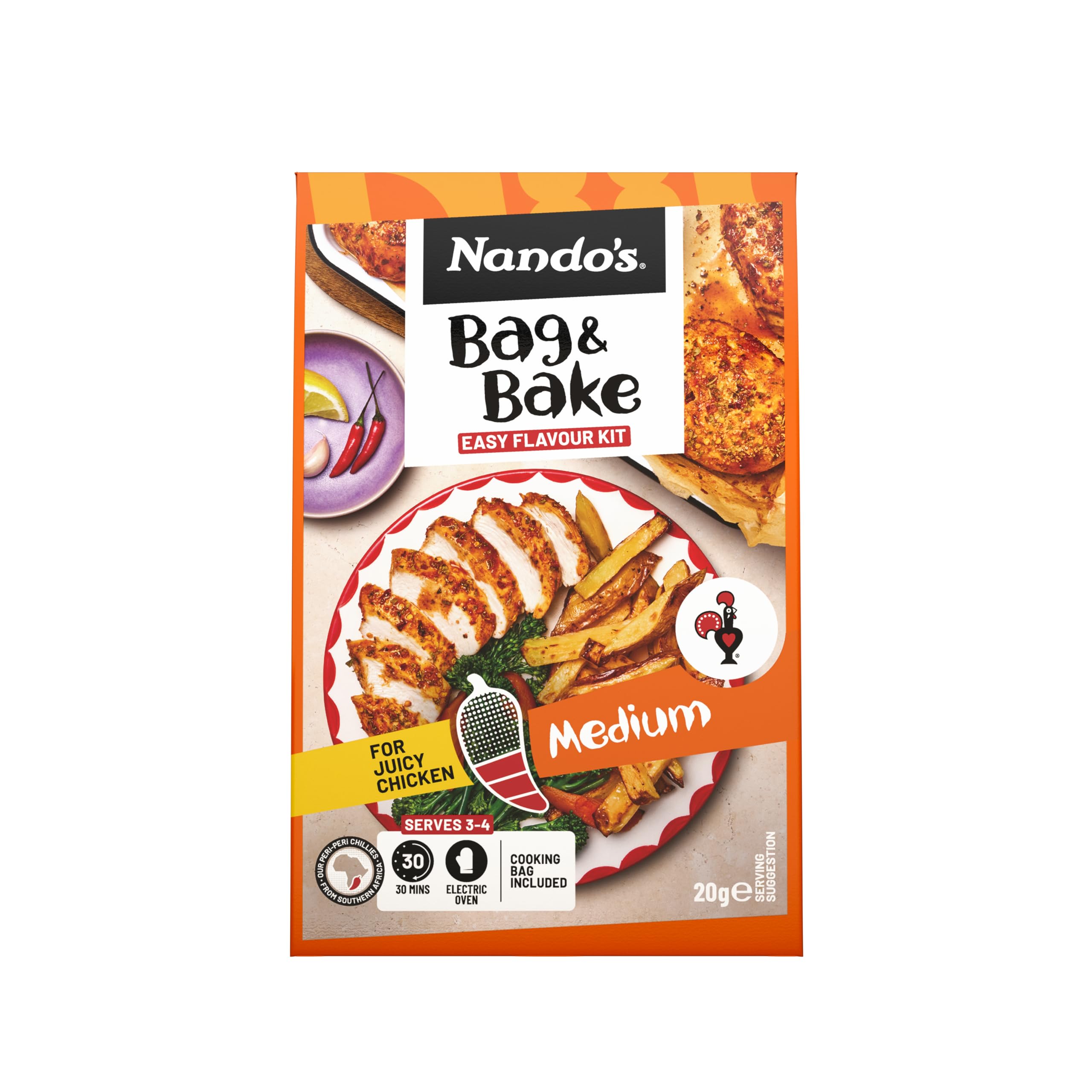 Nando's Peri-Peri Bag & Bake Medium Spice Mix Powder for Chicken or Vegetables | 20g