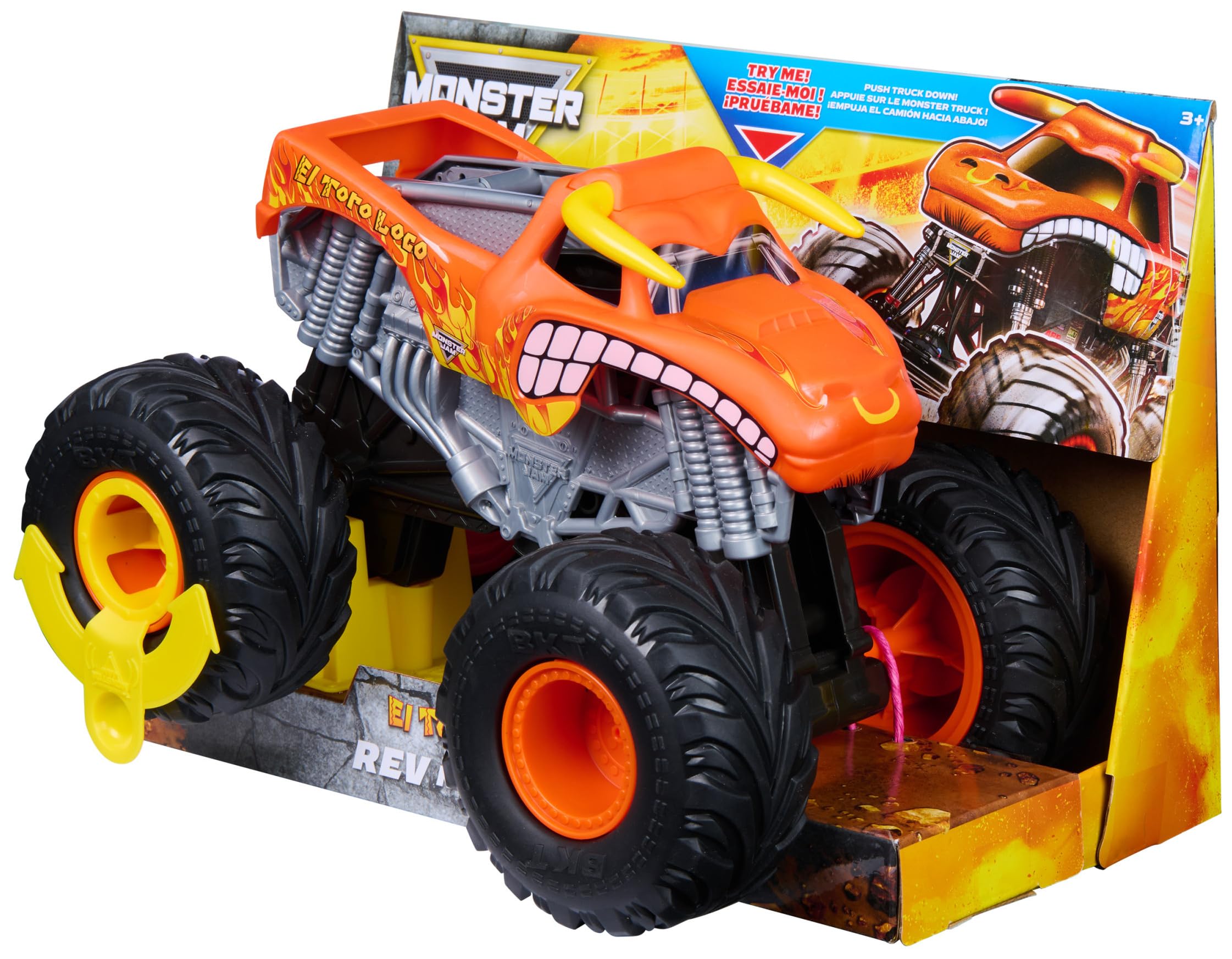 Monster Jam Rev ‘N Roar El Toro Loco 1:15 Scale Monster Truck with Sound Effects | 4WD 6