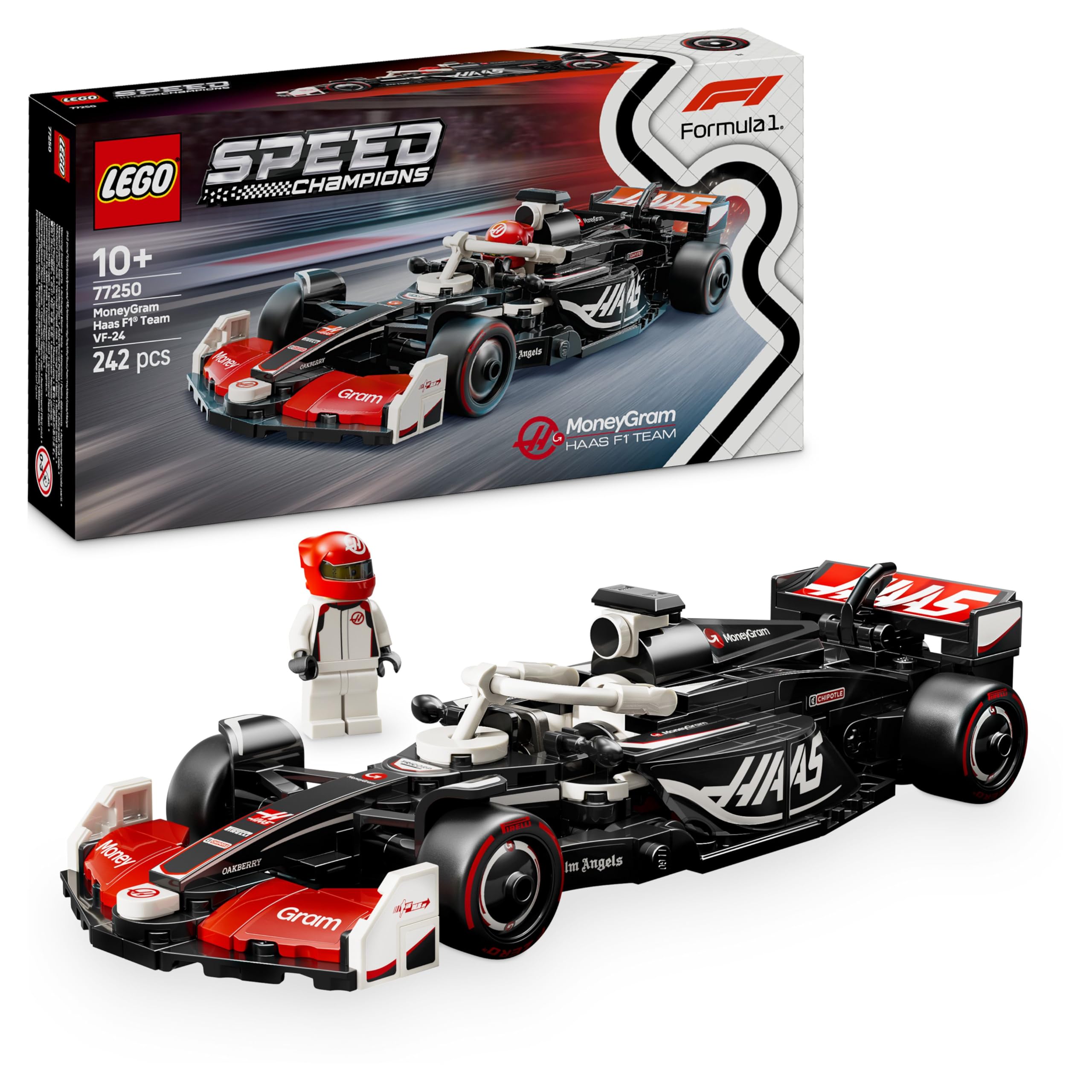 LEGO Speed Champions MoneyGram Haas F1 Team VF-24 Race Car Toy with Driver Minifigure - Building Set for 10+ 7