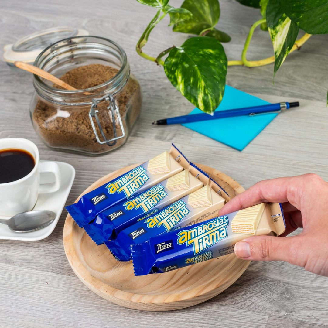 Tirma White Chocolate Ambrosias Cream Filled Wafers Individually Wrapped Snack Bars