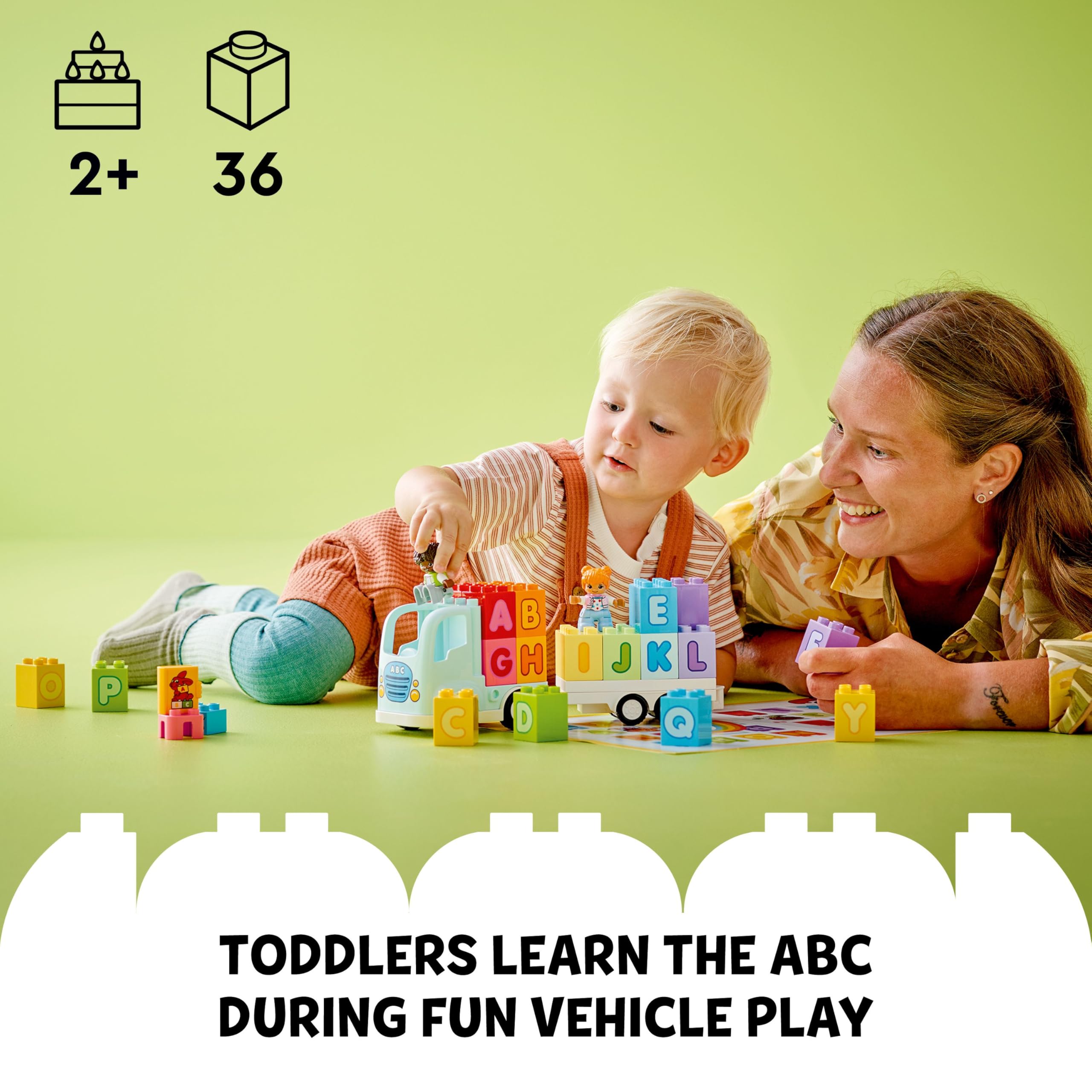 LEGO DUPLO Town Alphabet Truck Toy for Toddlers, Boys & Girls Aged 2 Plus, ABC Learning Set 10421