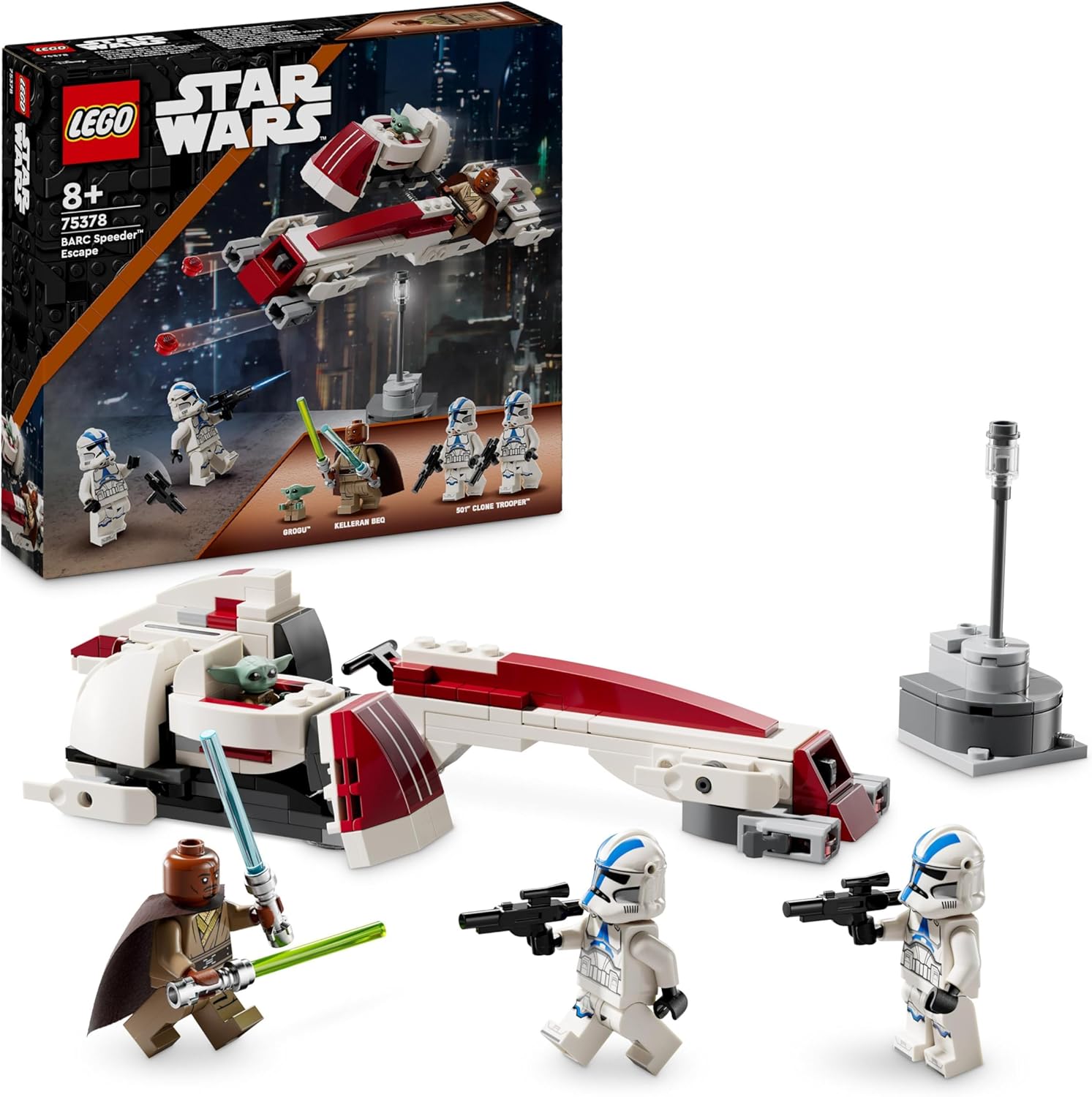 LEGO Star Wars BARC Speeder Escape Set 75378 - Building Toy with Kelleran Beq, Grogu & Clone Troopers 1