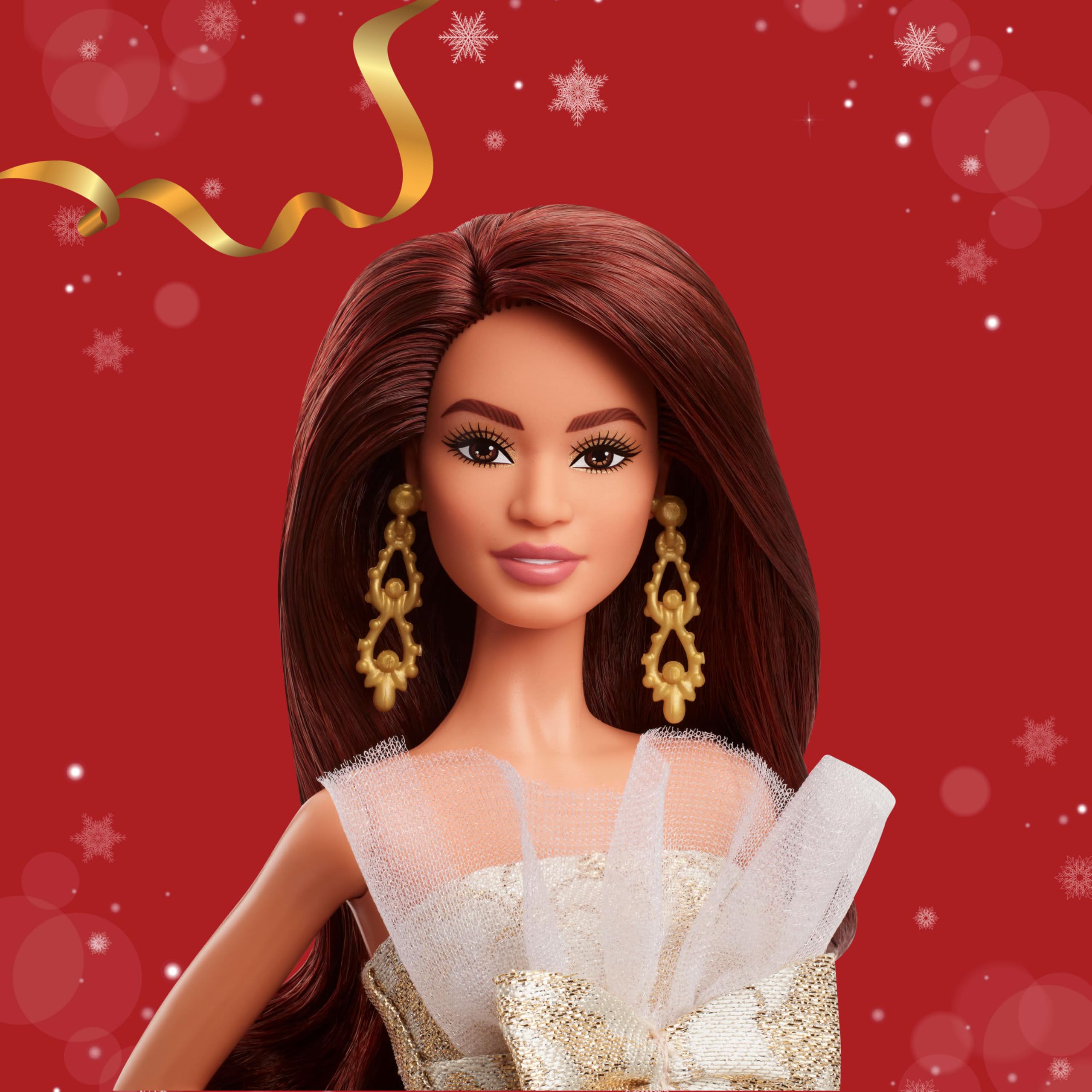 Barbie Signature 2025 Holiday Dark Brown Hair Fashion Doll Model JBJ02 2