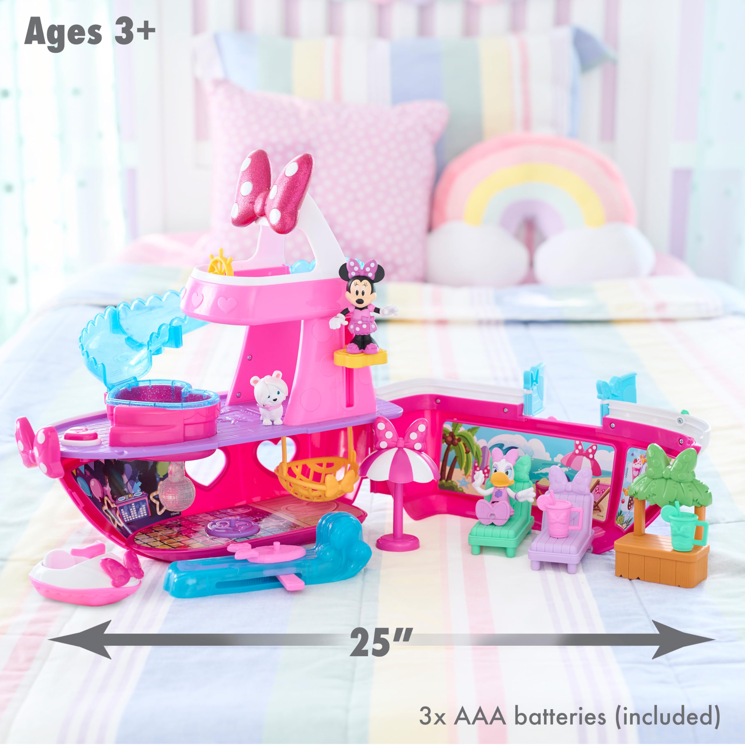 Just Play Disney Junior Minnie Mouse Bowdazzling Yacht Playset | 14 Pieces | Ages 3-8 6