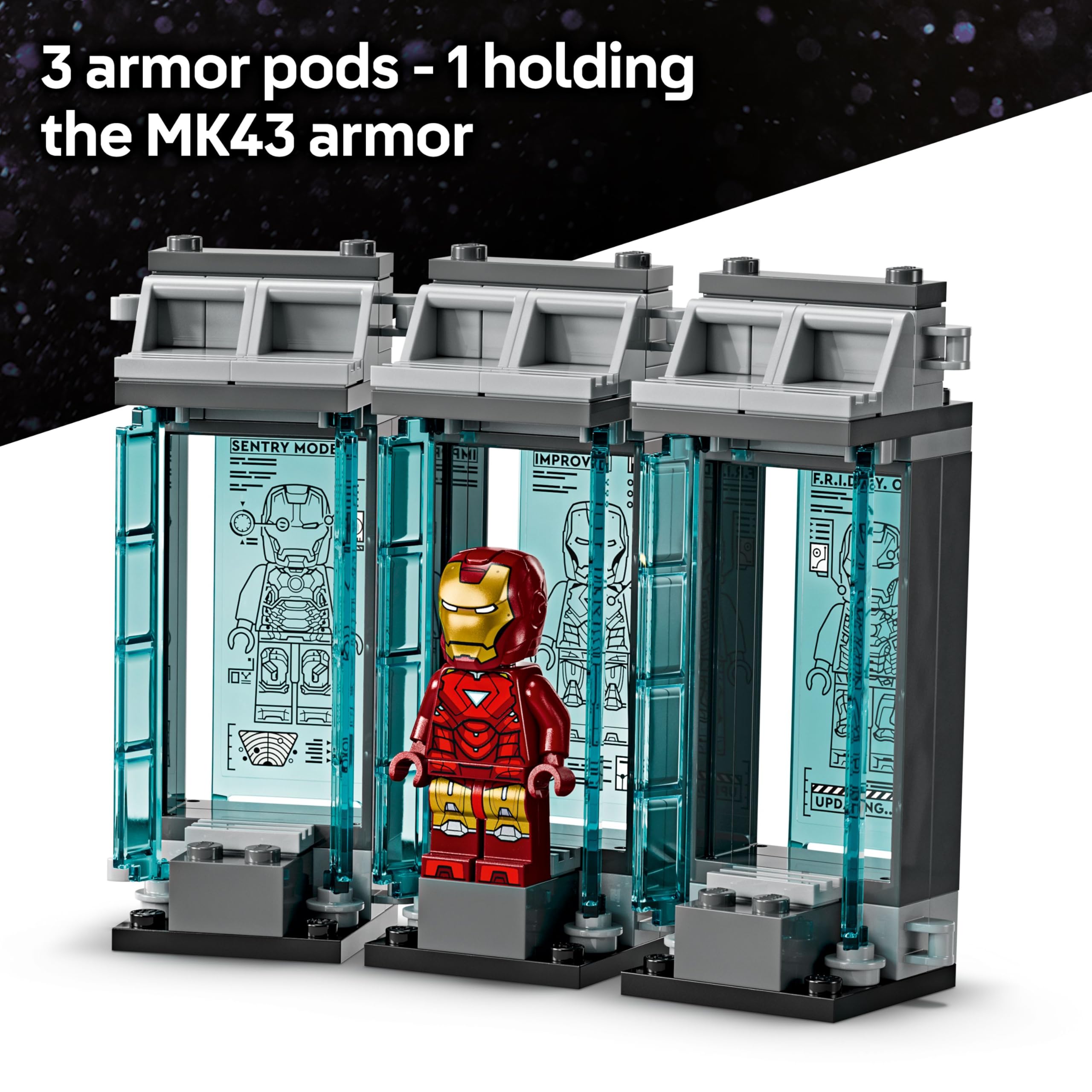 LEGO Marvel Iron Man’s Laboratory: Hall of Armour Building Set 76315 | Ages 8+ 3