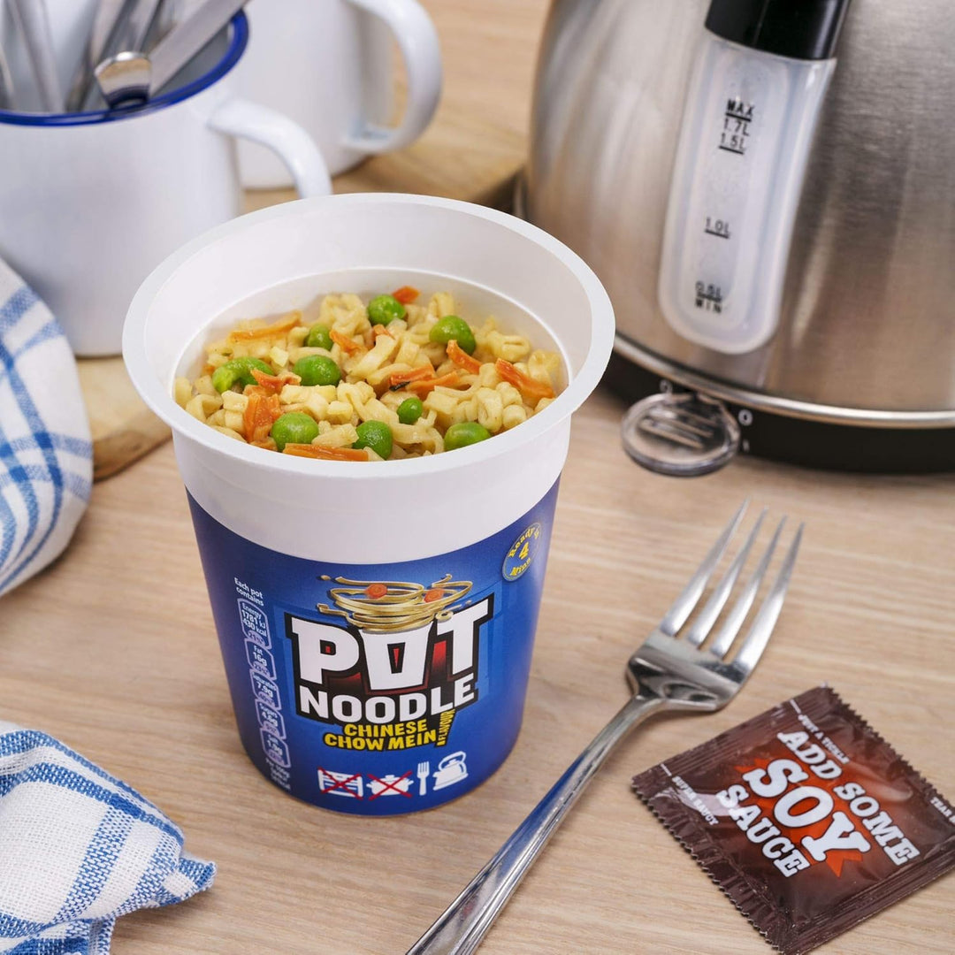 Pot Noodle Chinese Chow Mein Vegetarian Instant Noodles 12 x 90 g