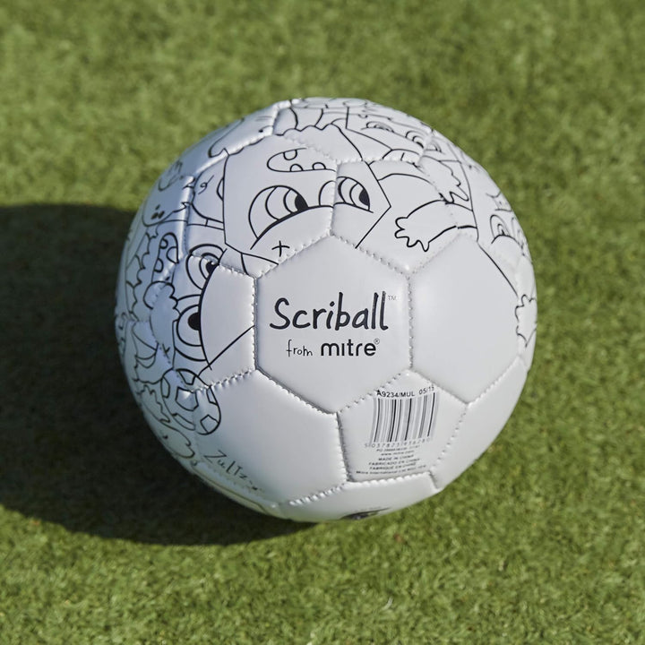 Mitre Scriball Zultz Personalisable Mini Football with Colouring Pens